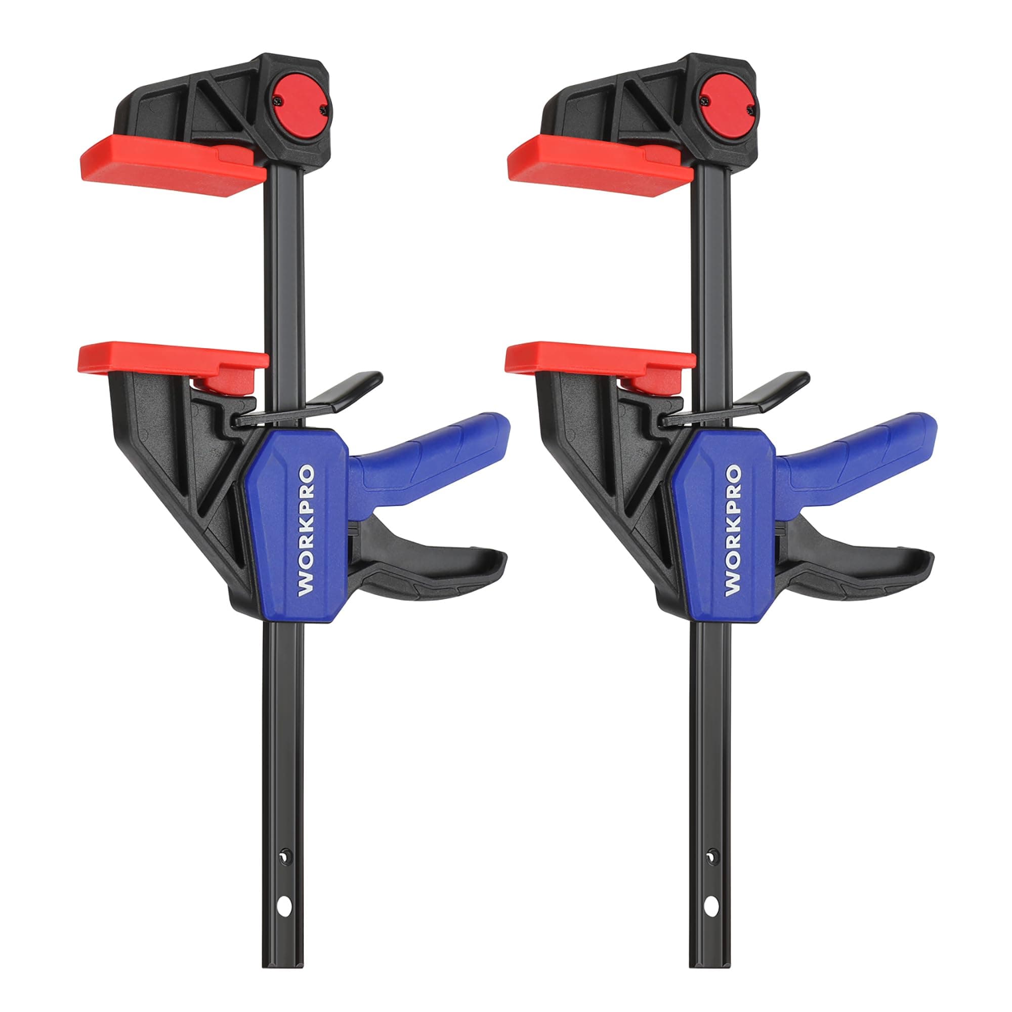 WORKPRO 6" Clamps for Woodworking 2-Pack, Quick-Release Wood Clamps/Spreader Light Duty, One Hand 150 LBS Load Limit, Ideal for Woodworking and DIY Projects
