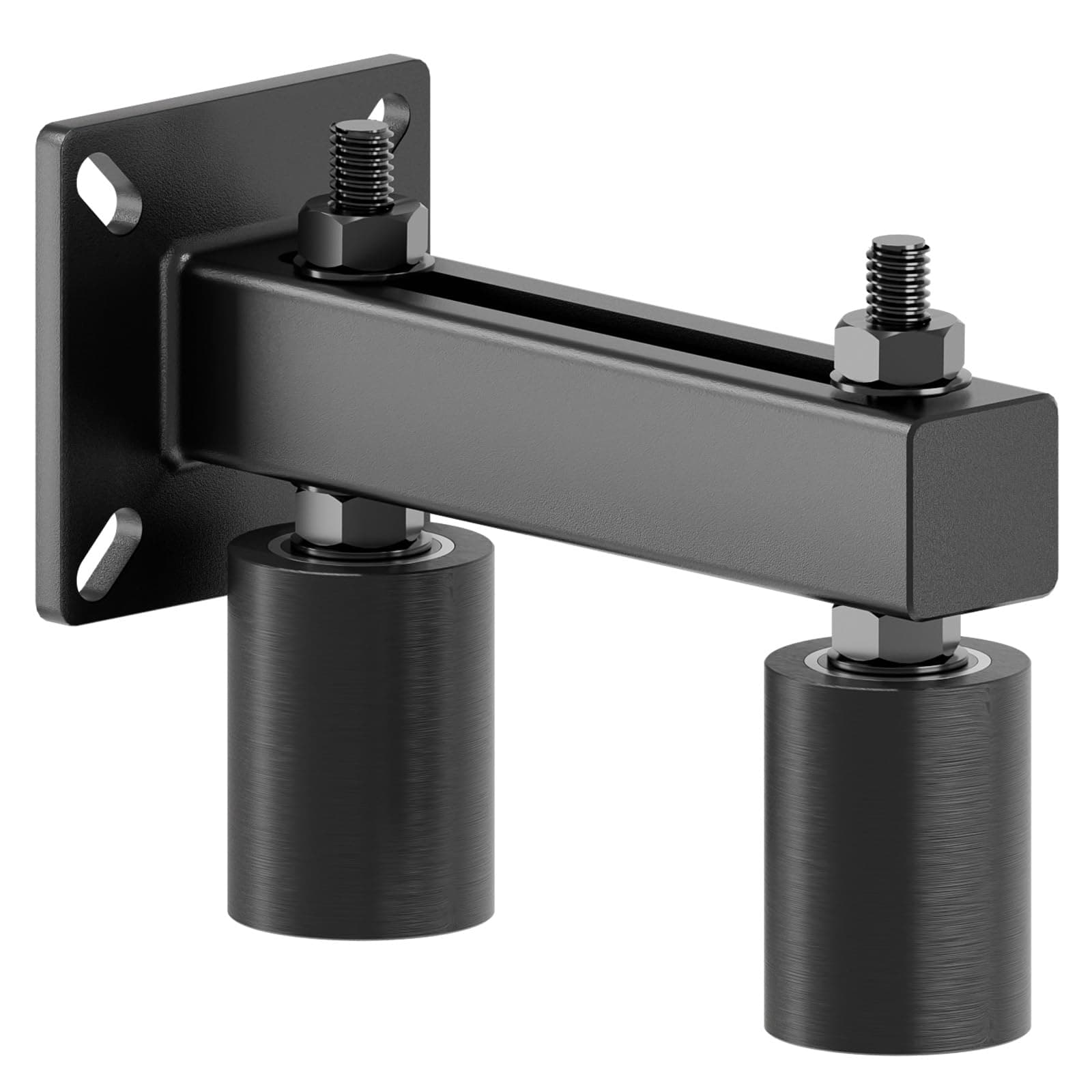 FLYVLIEG Universal Heavy Duty 3" Slide Gate Guide Roller, Steel Thickening Sliding Gate Kit and Hard Nylon Rollers，Rugged and Resistant to Corrosion and Rust，Tipping for Sliding Rolling Gates Up to 4"