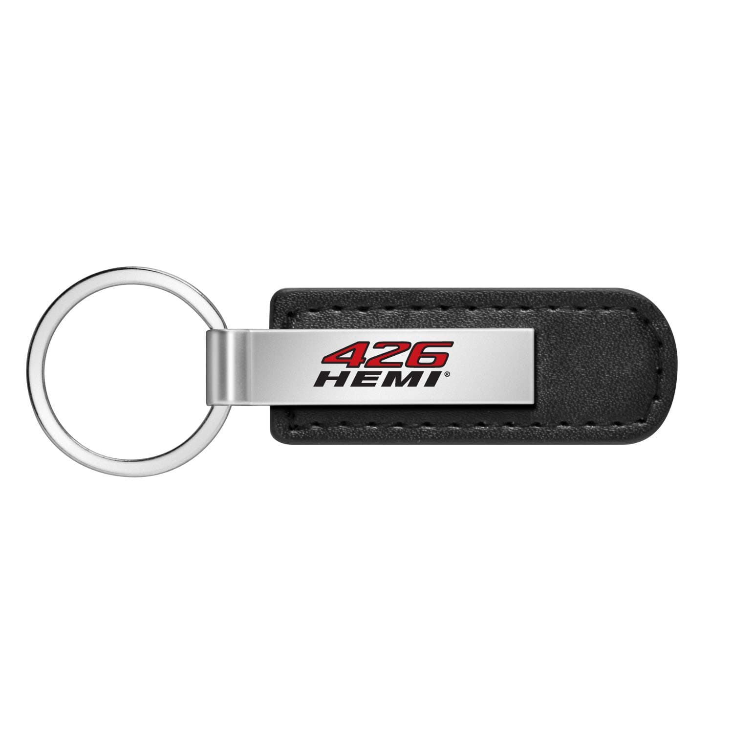 for 426 HEMI Silver Metal Plate Black PU Leather Strap Key Chain Keychain, Official Licensed for Challenger Charger