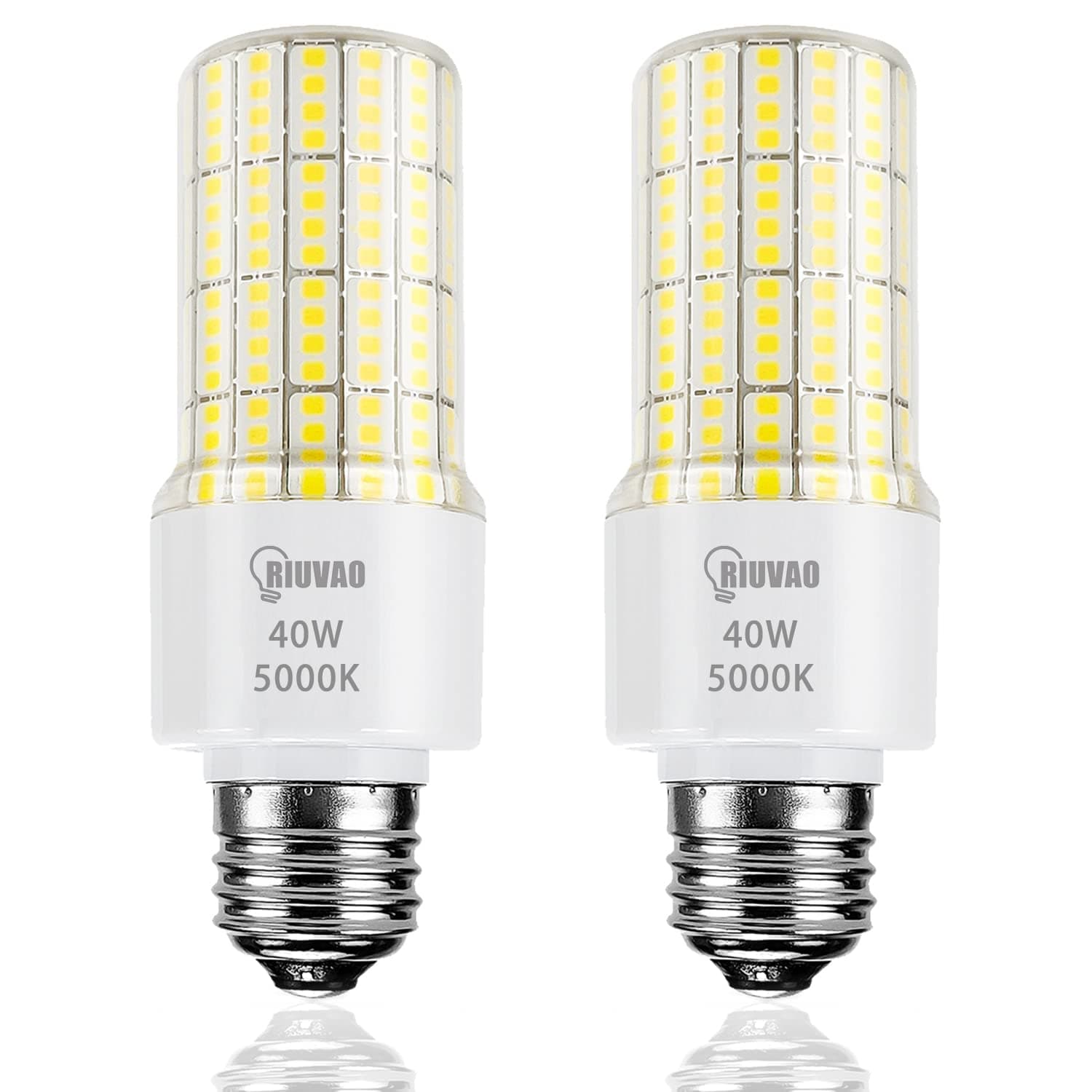 Led Light Bulbs 300W Equivalent Super Bright 5000Lm 5000K Cool Daylight White Led Bulb E26/E27 Medium Base 40w Waterproof Led Corn Light Bulb for Outdoor Indoor Lamp Bedroom Office Garage-2 Pack…