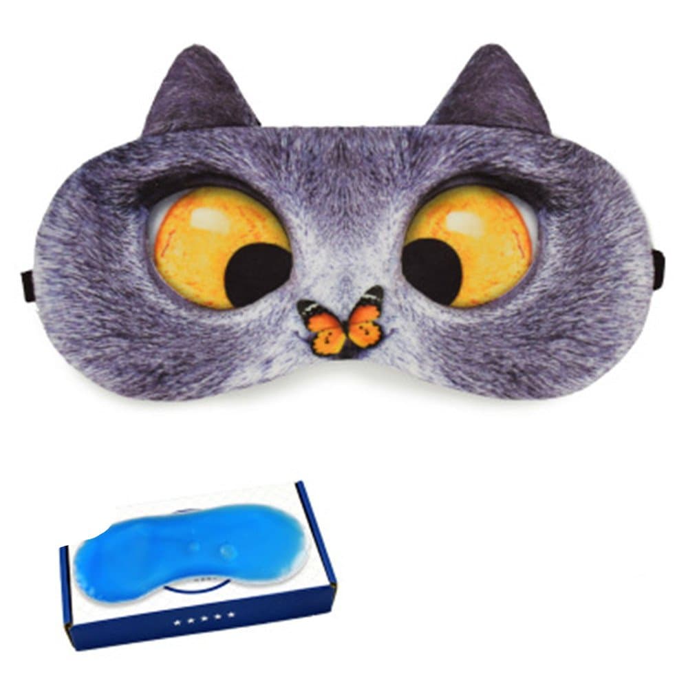 DUNAN Silk Eye Mask Soft Eye Bags Adjustable Sleeping Blindfold for Kids Girls Adult for Yoga Traveling Sleeping Party Hot steam eye mask [Ice patch]167