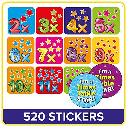520 Mixed Times Tables Multiplication Maths Im A Times Tables Star Motivational Childrens Pupils Teachers School Praise Reward Stickers Value Pack 20mm Primary Teaching Services