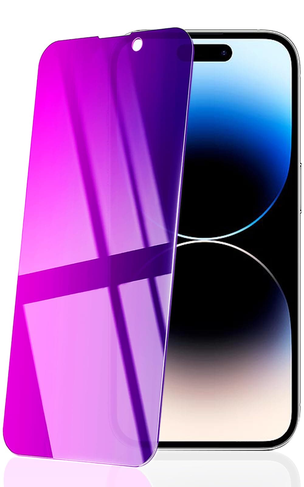 UmhlabaCompatible with iPhone 14 Pro Privacy Screen Protector 28 Degree Anti-Spy Tempered Glass Gradient colorful Full Coverage Easy Installation Frame Case Friendly Bubble Free anti-peeping Clear shatterproof durable 6.1 inch (Purple)