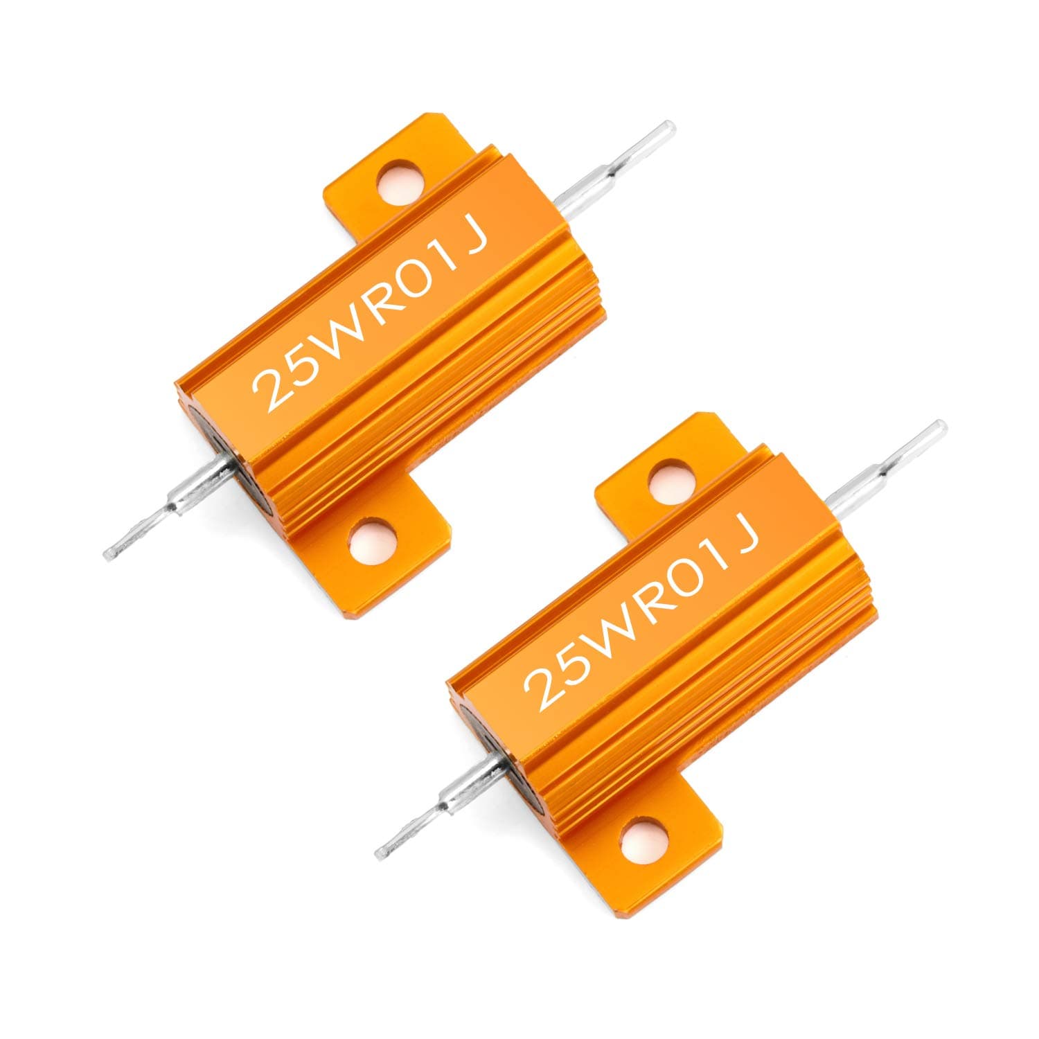 2pcs Wirewound Aluminum Shell Resistor 0.01 Ω ohm 0r01 r01 25W ±5% Tolerance 0.01R Rohs Certified