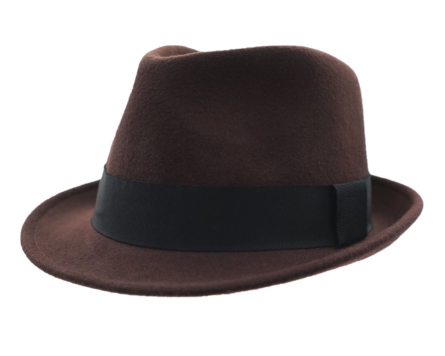 Men's Wool Felt Winter Hat Short Brim Fedora Hat