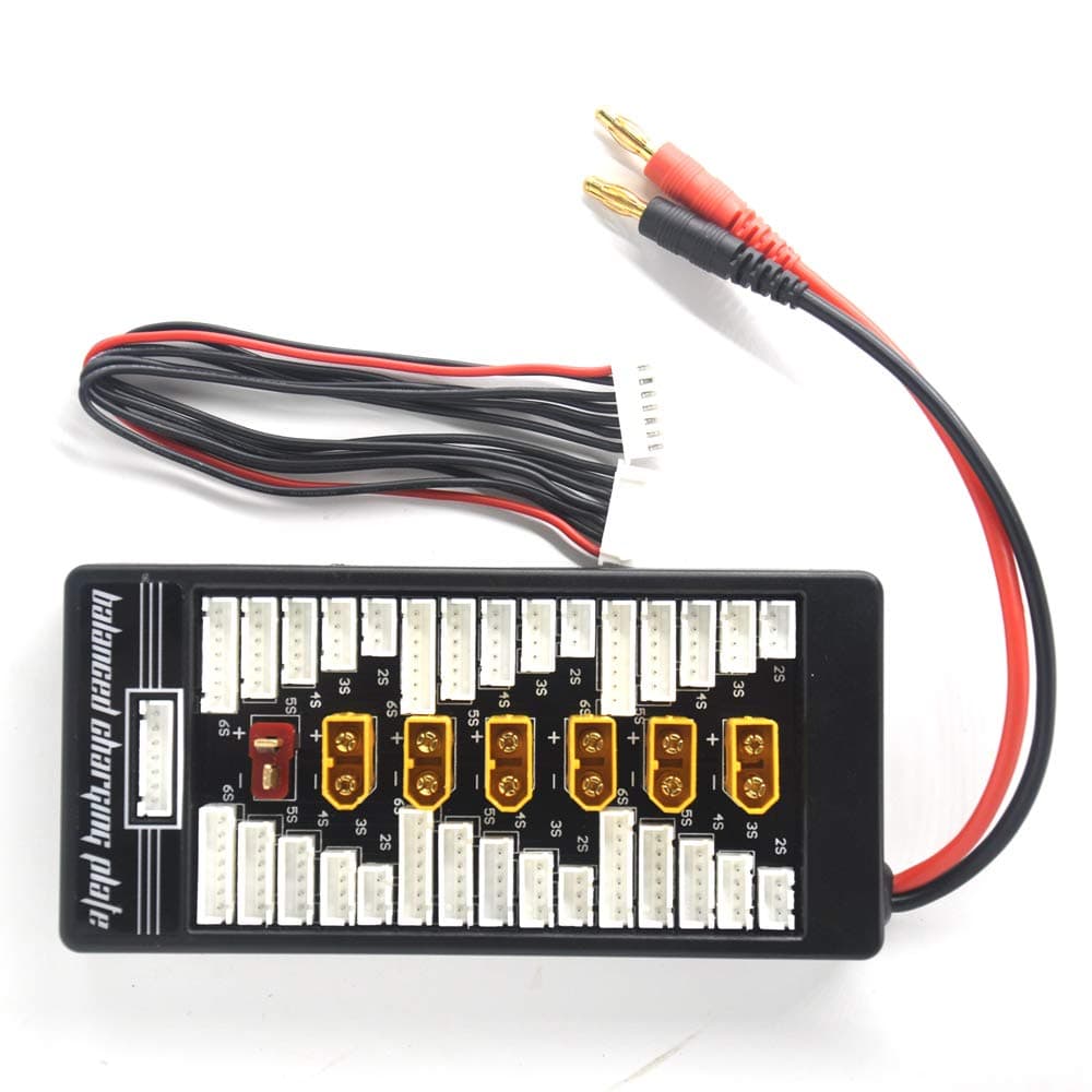 XT60 Parallel Charging Board 2S-6S Lipo Battery Charger Plate with 4mm Bullet Banana Connector Plug for Imax B6 B6AC Charger