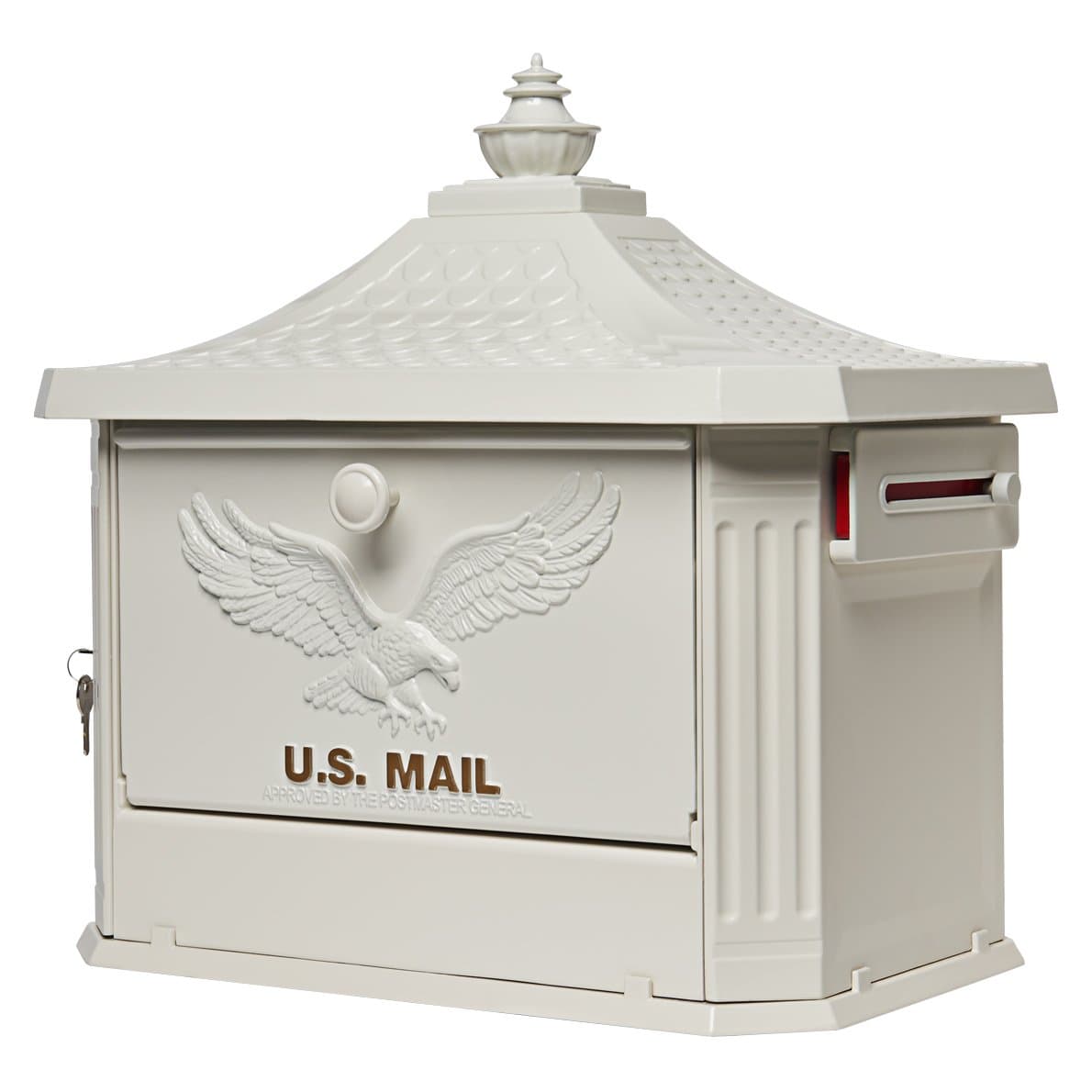 Gibraltar MailboxesHamilton Large Capacity Cast Aluminum White, Post-Mount Mailbox, HM200W00