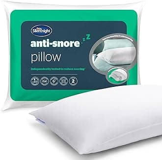 Polyester Anti-Snore Pillow Ergonomically Designed with Contoured Foam Providing Head and Neck Support to Reduce Snoring – Hypoallergenic and Medium Support, White , Pack of 1