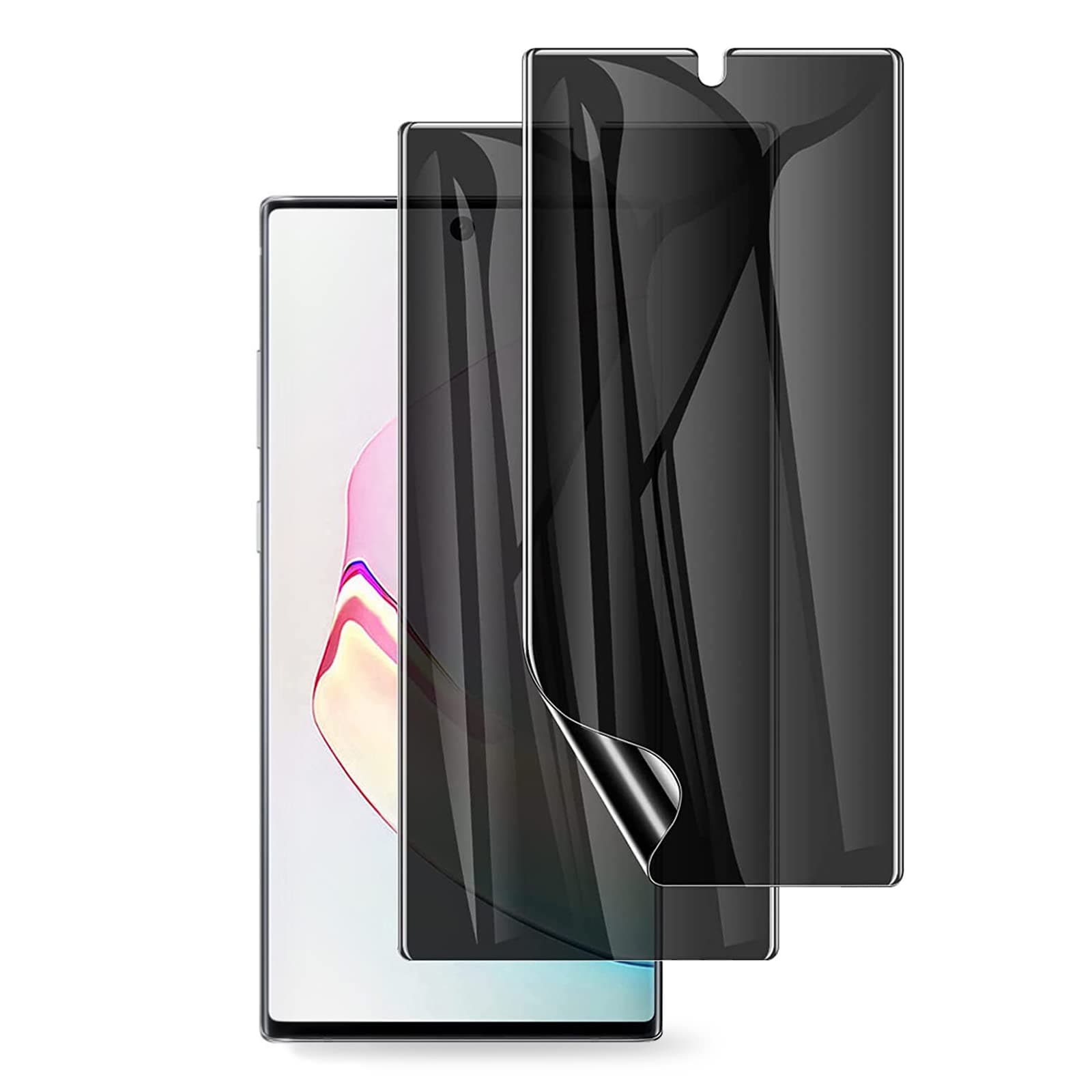 2Pcs Privacy Hydrogel Film for Samsung Galaxy Note 10+ Soft Flexible Film Anti-Spy Anti-Peeping TPU Screen Protectors for Samsung Galaxy Note 10 Plus NOT Tempered Glass