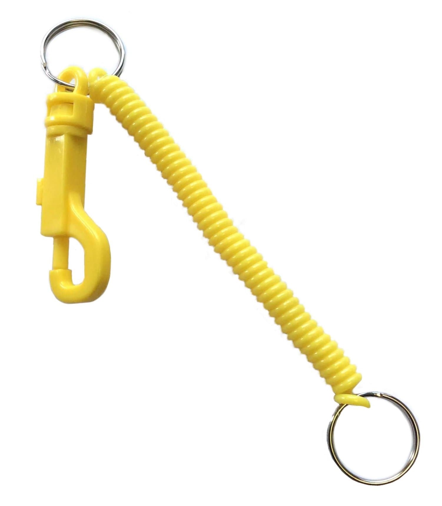 Merriway BH03474 Plastic Spiral Key Ring - Yellow