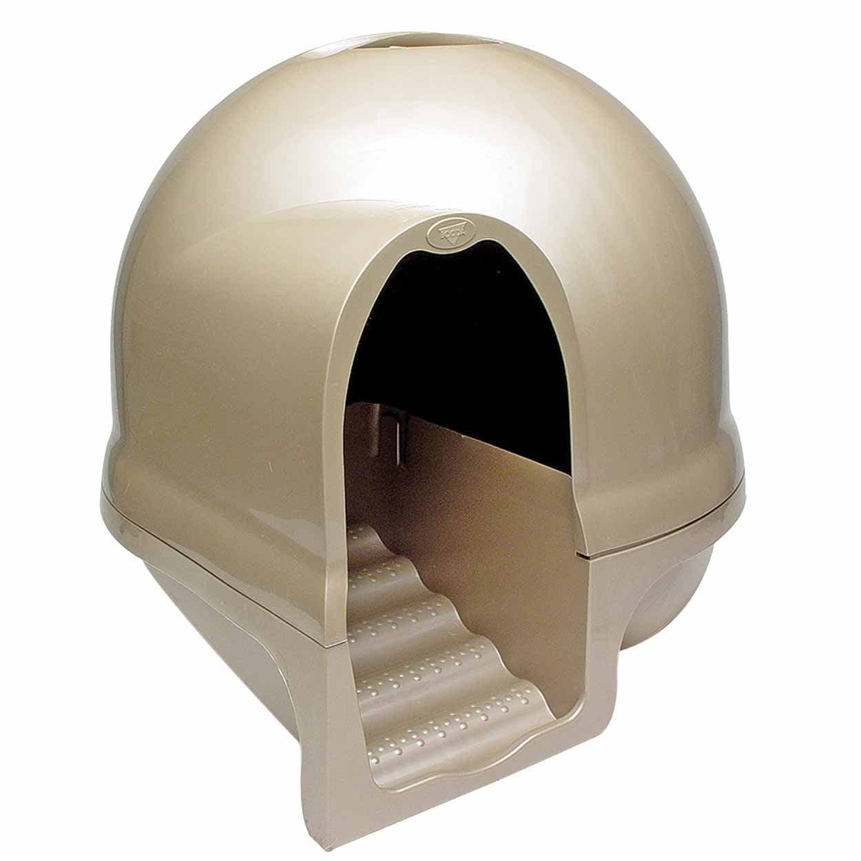 Petmate Booda Clean Step Cat Litter Box Dome (Made in the USA with 95% Recycled Materials)- Titanium, Made in USA