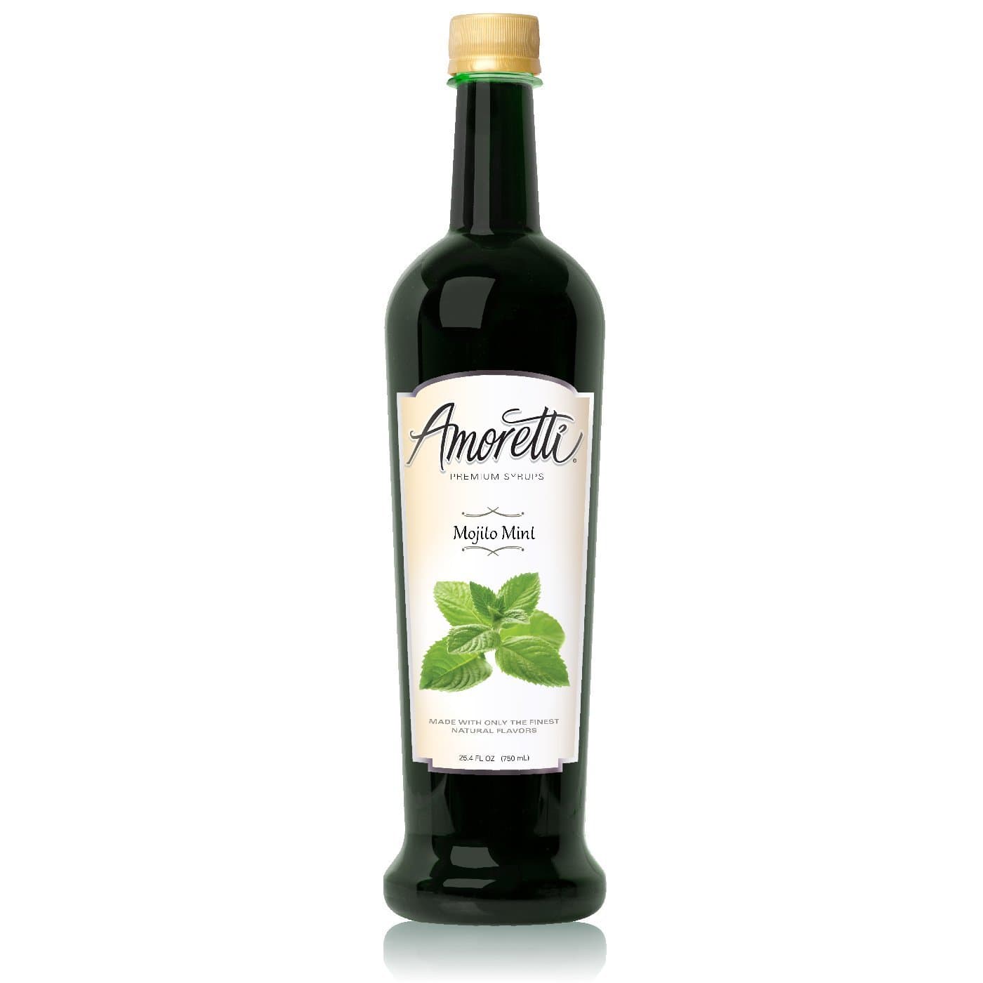 Premium Mojito Mint Syrup, 94 Servings Per Bottle (750 ml), with Pump for Flavoring Coffees, Cocktails, and other Beverages, Gluten Free, GMO/GEO Free, Preservative Free