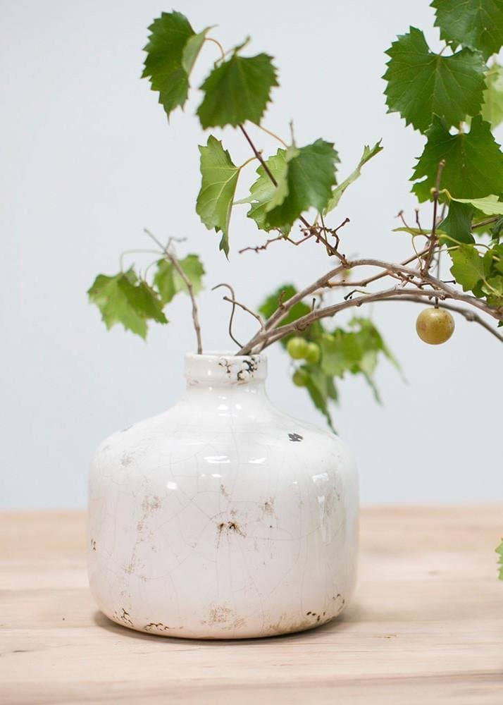 Afloral Charleston Jug Ceramic Crackle Vase