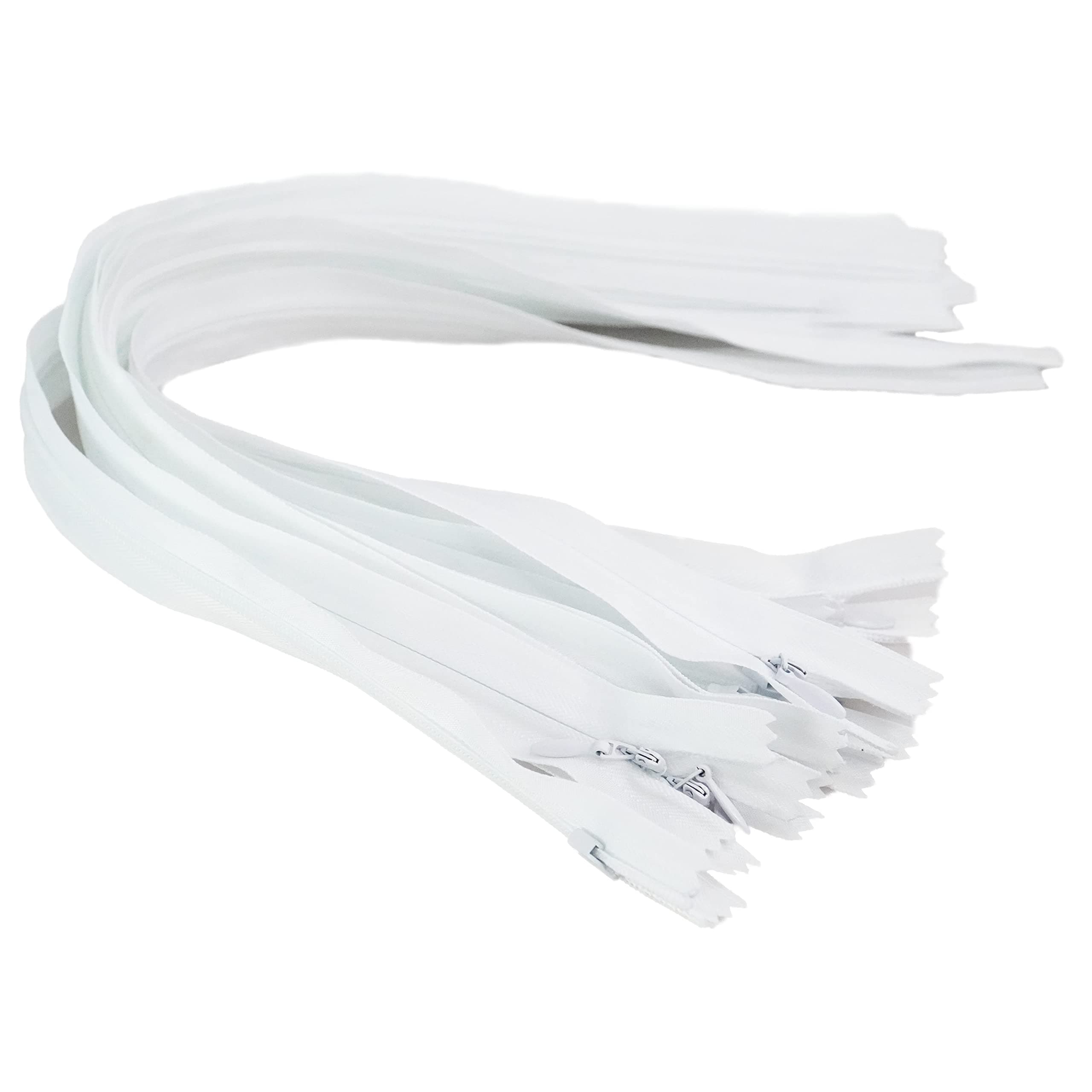 Trimz Zip-10pc White Invisible zips-Size 60cm