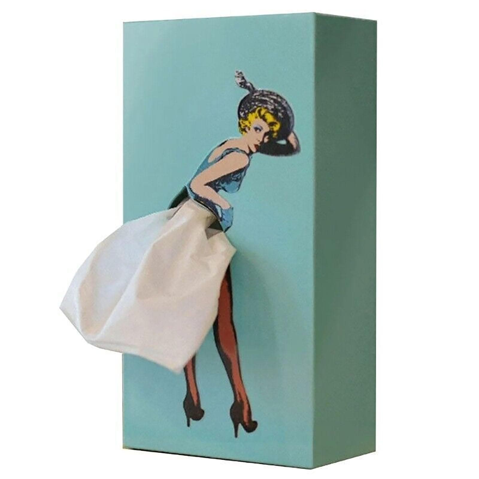 FLYTRACK Tissue Box Holder，Flying Skirt Tissue Box Creative Tissue Boxes That Reinvent Themselves with Every Use. for Bathroom Vanity Countertops, Living Room, Bedroom, Office