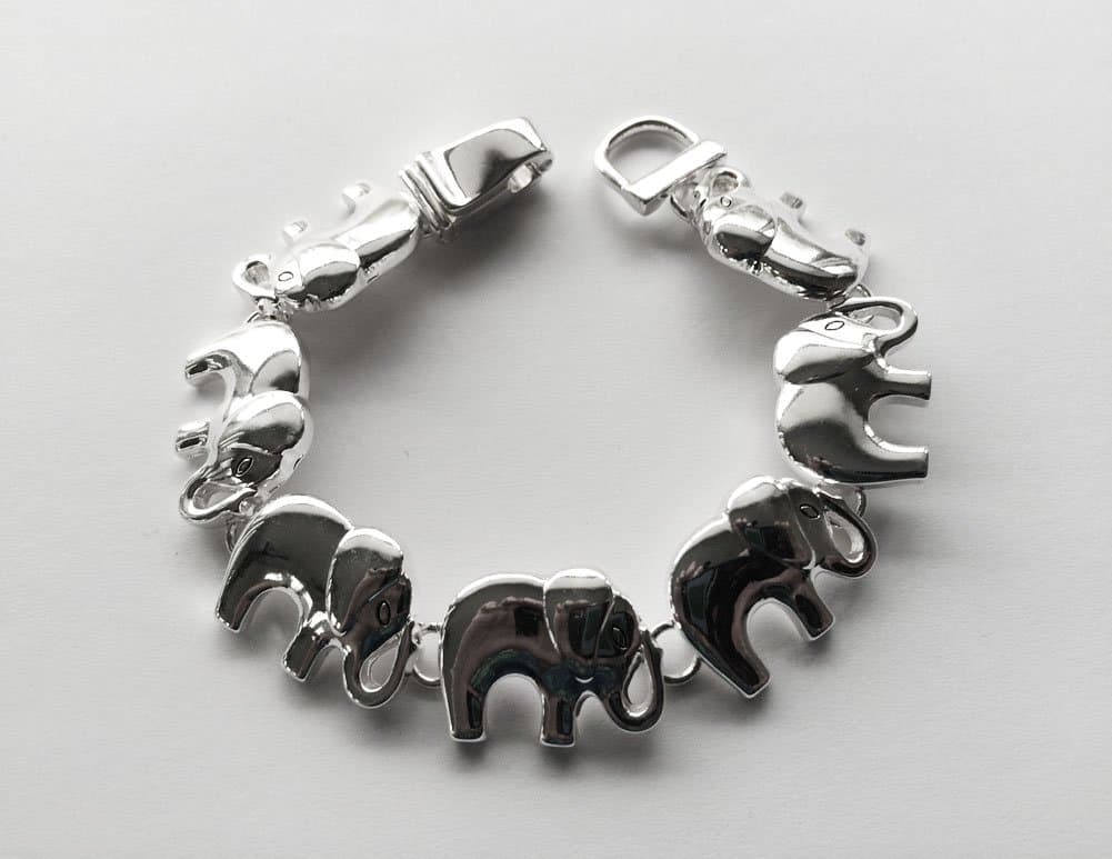 Icon Collection Silver - Plated Elephant Trunks Up Bracelet