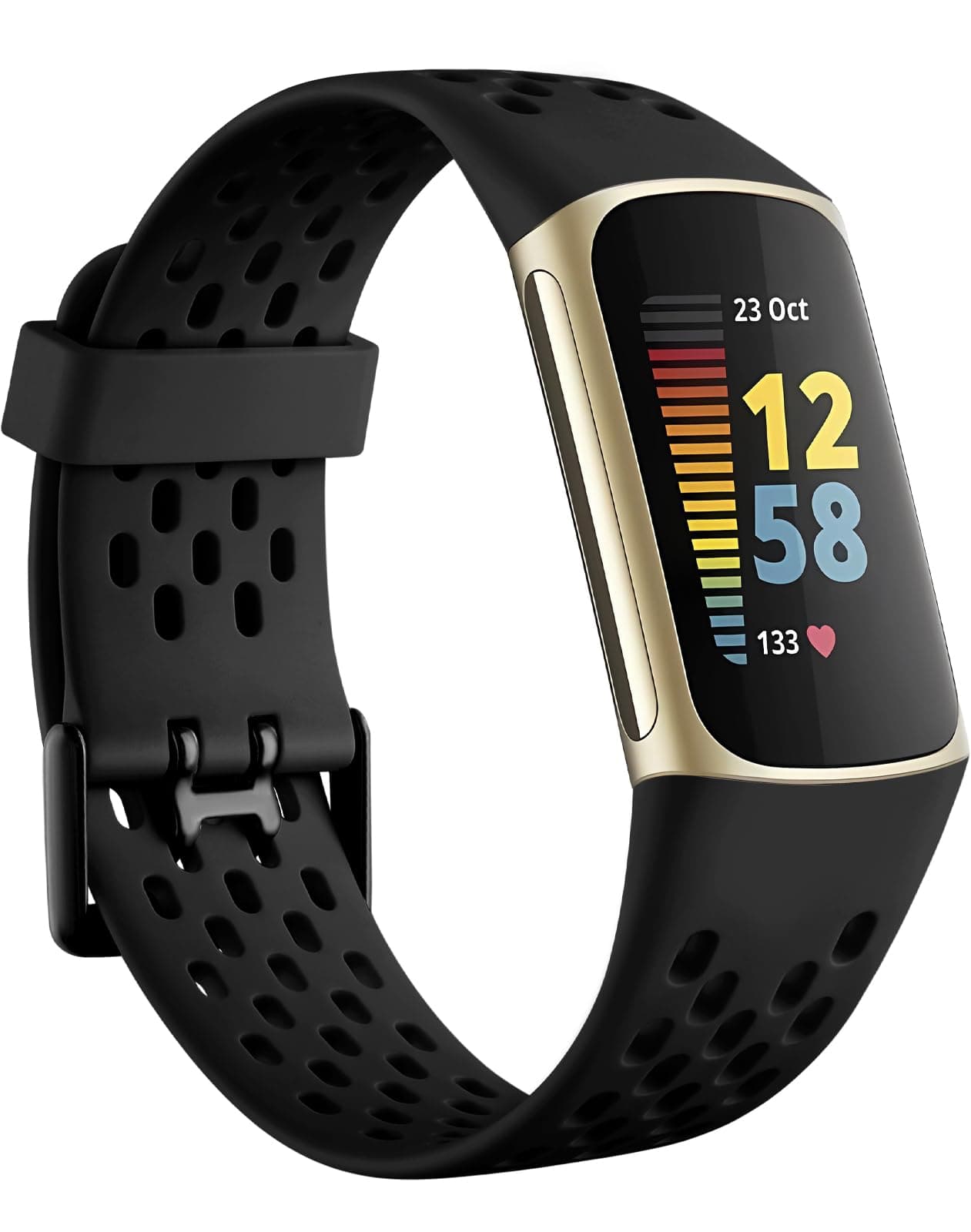 Compatible with Fitbit Charge 6 Bands/Charge 5 Bands for Women Men, Soft Breathable Replacement Sport Strap Adjustable Wristbands for Fitbit Charge 6/ Charge 5 Advanced Fitness Tracker, Black