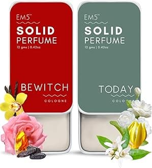 Em5™ Pack of 2 Today & Bewitch Solid Perfumes Non-Alcoholic Cologne for Women Non-Greasy Wax Perfume Strong & Lasting Fragrance Gifting Set for Her 12 gm Each