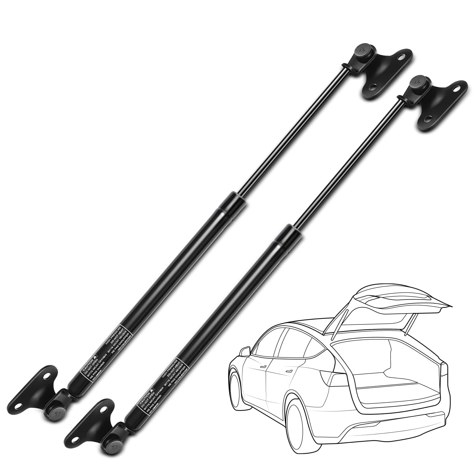 Set of 2 Tailgate Trunk Lift Support Liftgate Shock Struts for Toyota Land Cruiser 1991-1997 Lexus LX450 1996-1997, with Mounting Brackets