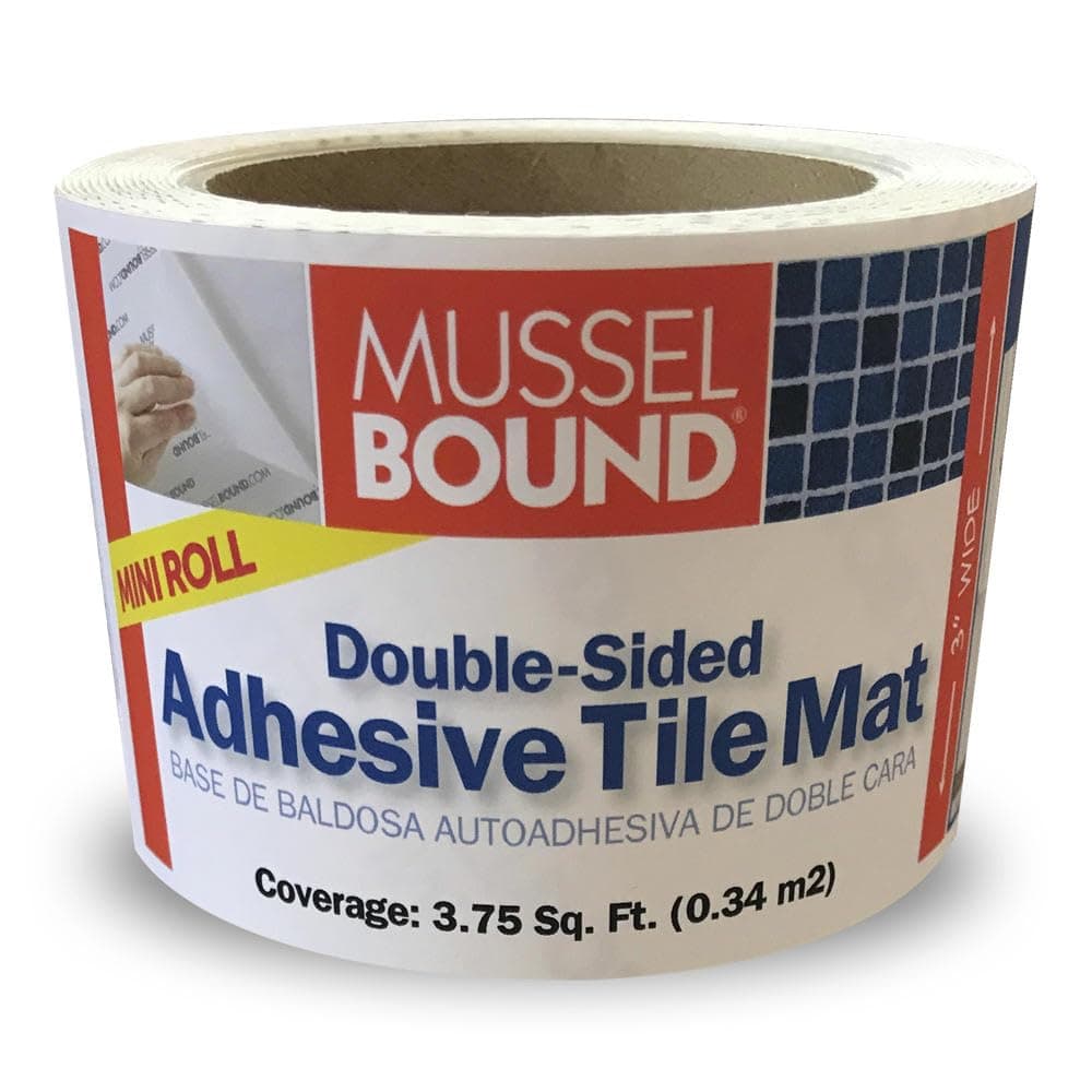 Mussel Bound MusselBound® Adhesive Tile Mat Mini Roll - 3"" x 15', Easy Installation for Small Spaces