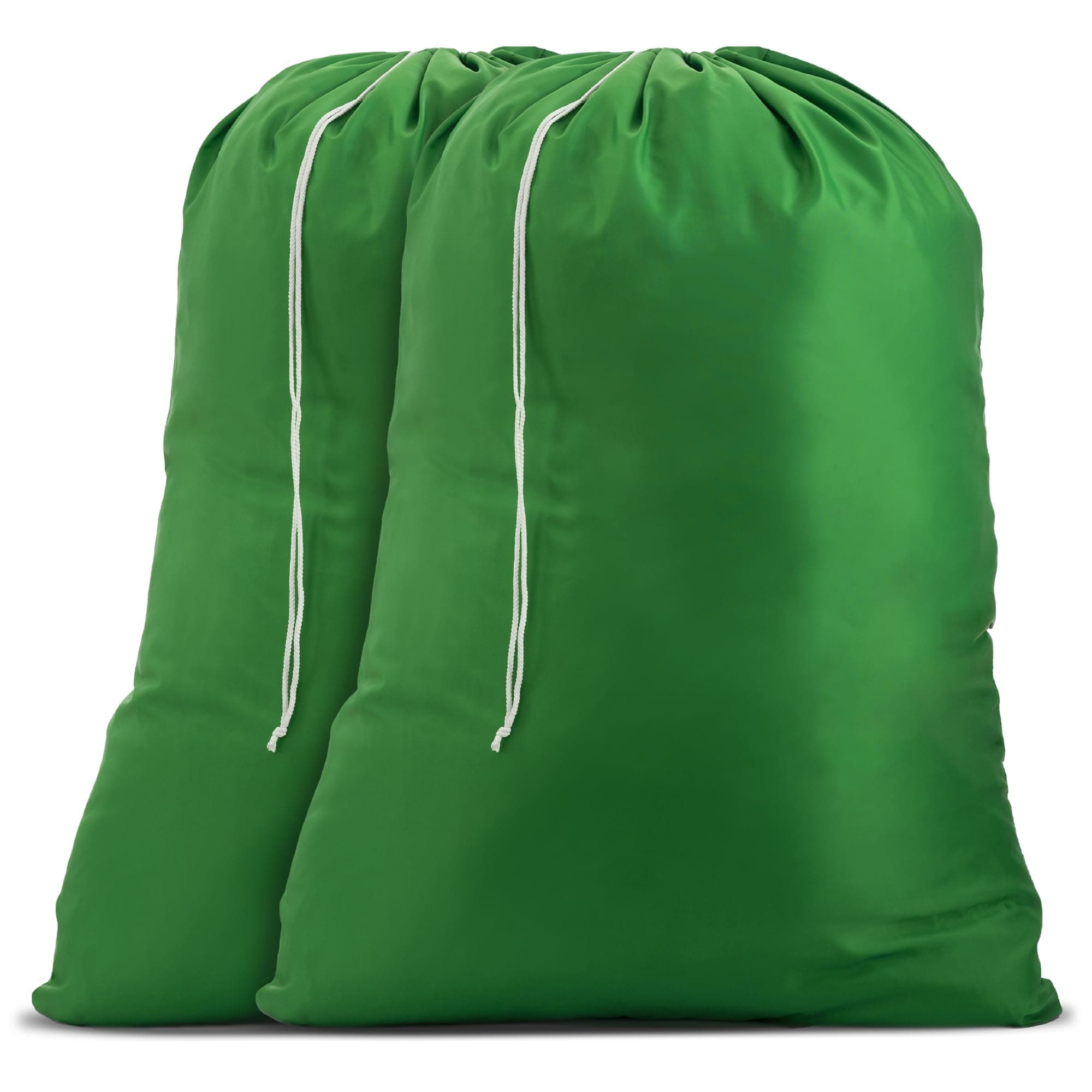Handy Laundry Nylon XL - Large Capacity with Locking Drawstring, Machine Washable, Fits Laundry Baskets or Hampers, Holds 3 Loads of Clothes - Green (Pack of 2)