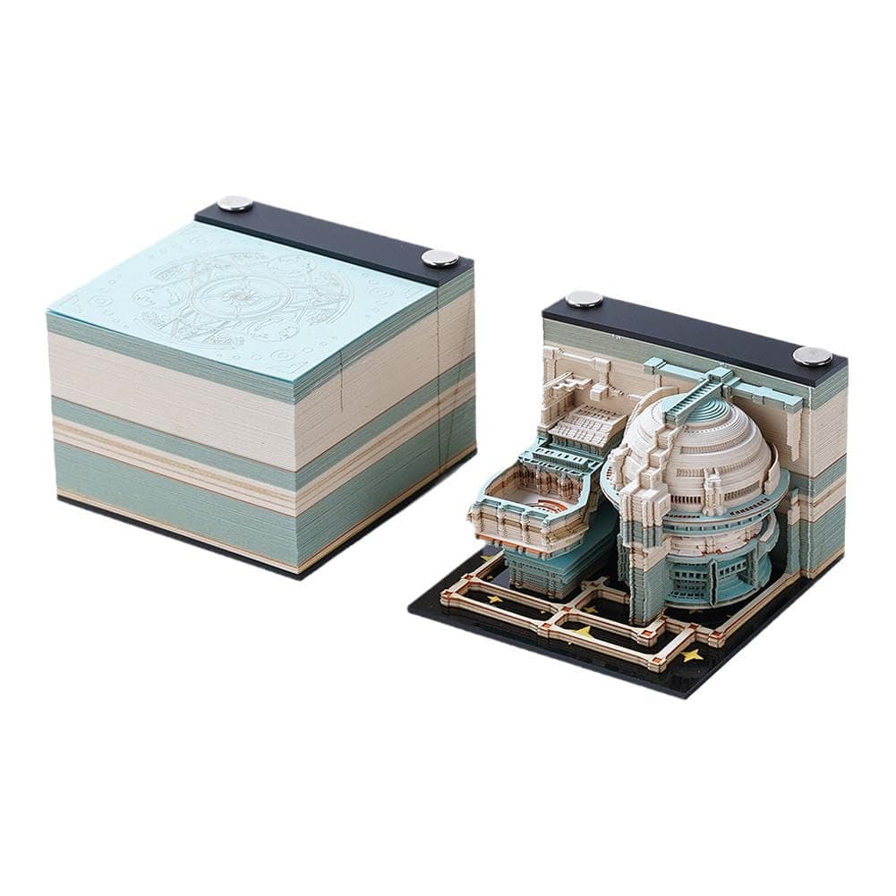 Earth Model with Calendar 2024, Earth Castle Memo Pad Notepad 3D Model Note Block Office Custom Friend Note Christmas Gifts