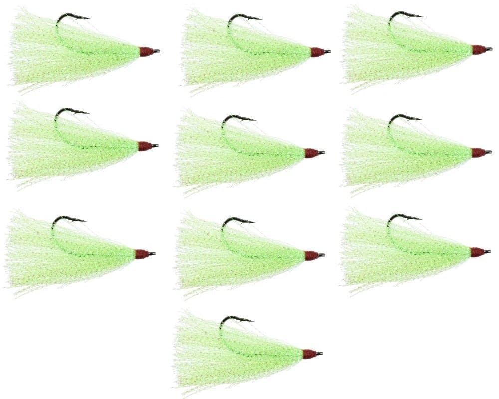 LAST CAST TACKLE Bucktail Teaser with 5/0 Hook - 10 Pack - 5 Colors to Choose from