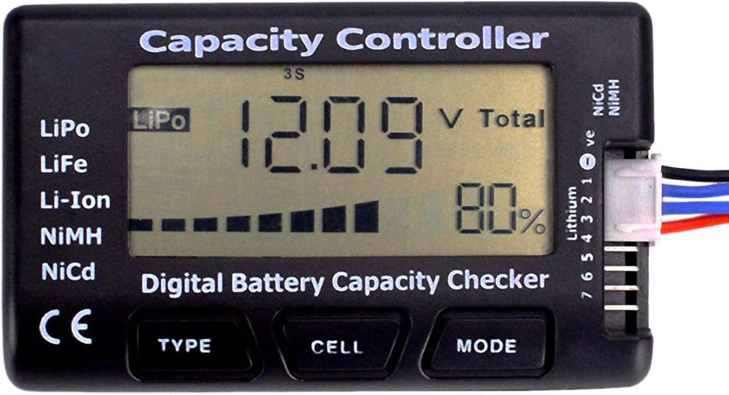 RC Cellmeter 7 Digital Battery Capacity Checker Controller Tester Voltage Tester for LiPo Life Li-ion NiMH Nicd Cell Meter