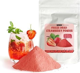 Freeze Dried Strawberry Powder, 3.52oz/100g Natural Strawberry Powder Fruit Powder, Strawberries Powder Strawberries Source for Baking, Drinks, Flavoring, Smoothies, Beverages, No Sugar Added