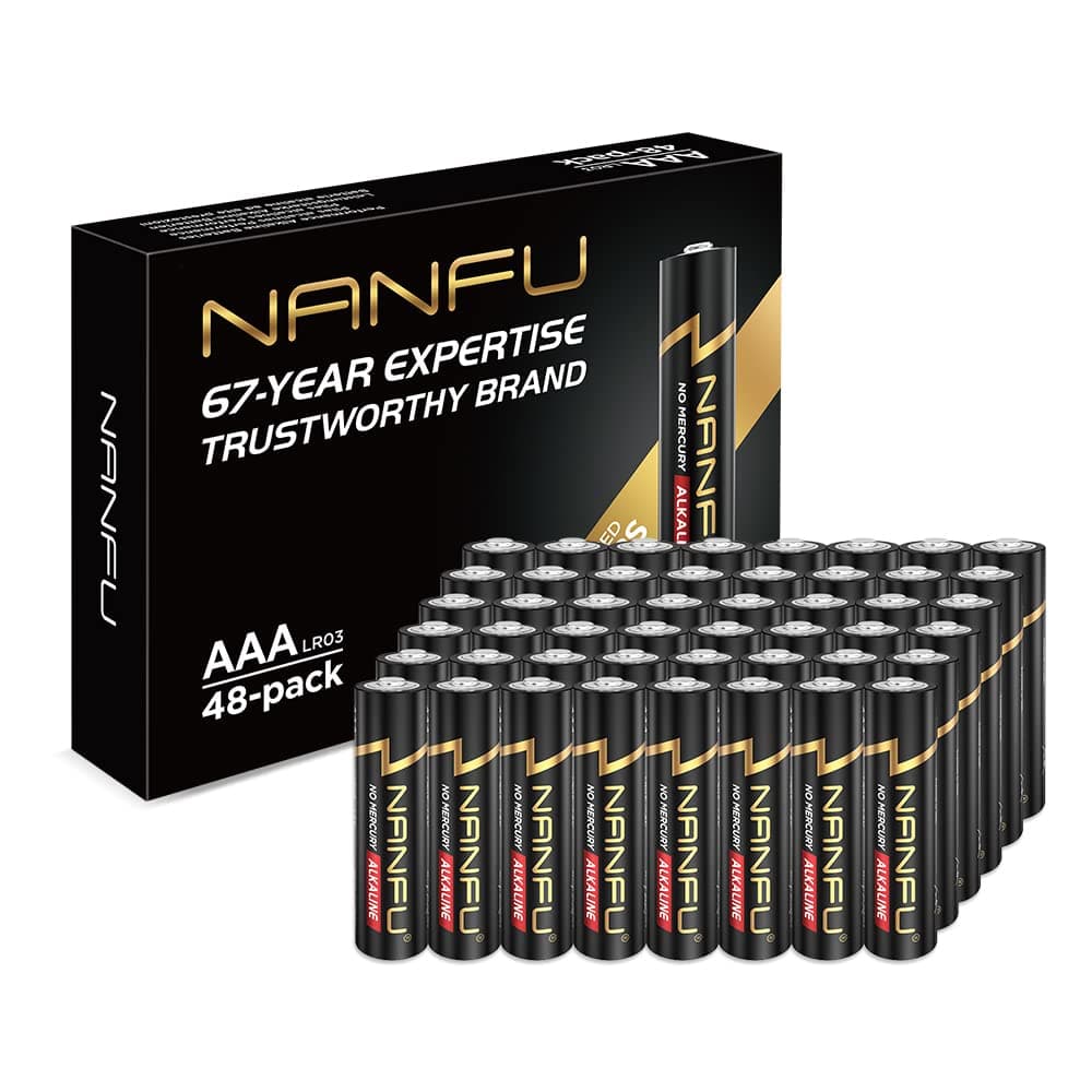 NANFU AAA High Performance Alkaline Batteries, 48 Count, Long Lasting for Household Devices