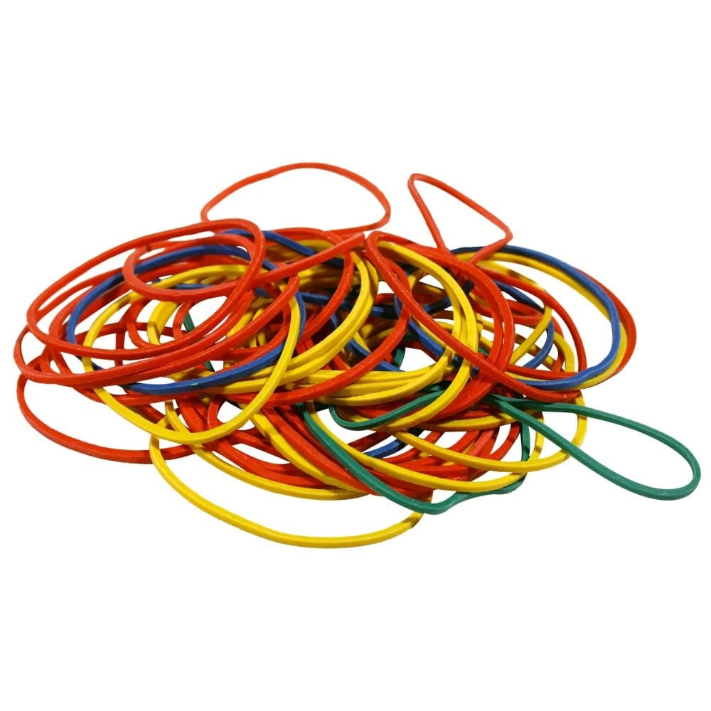 Pack of 250 Coloured Elastic Bands for Kitchen & Office Use