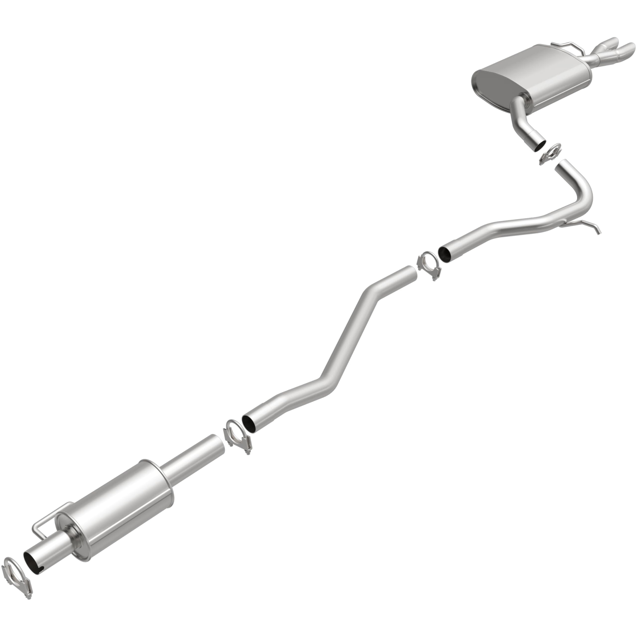 BRExhaust Replacement Exhaust System Kit 106-0191: Compatible with 2006-2012 Ford Fusion, 2006-2011 Mercury Milan 2.3L/2.5L