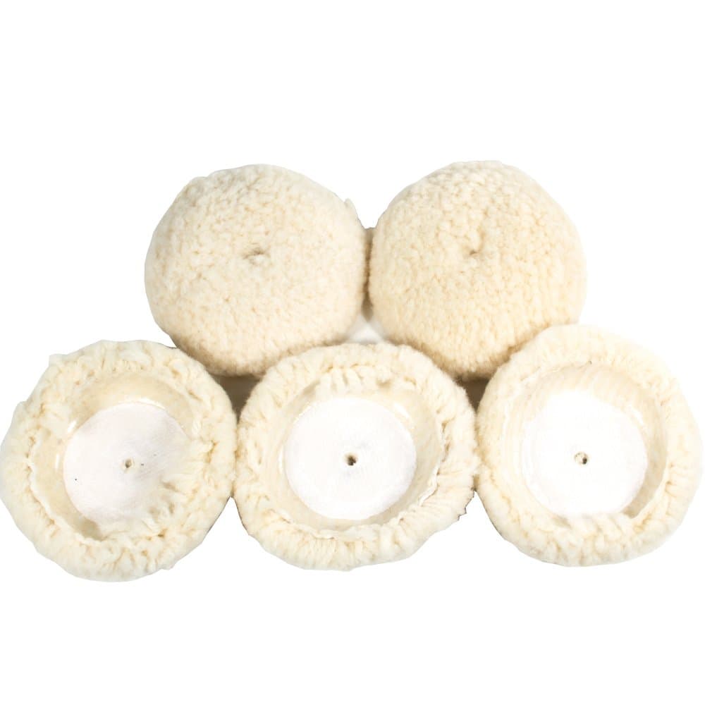 TGR3" 100% Wool Buffing Pad with Curved Edge for Heavy Cutting - Made in USA (5)