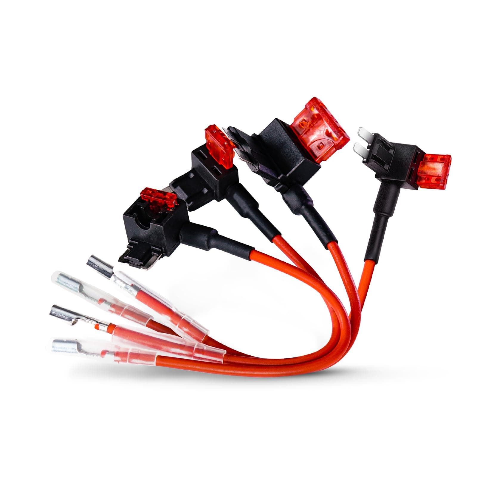 OPT7 Universal 4 PCS Fuse Tap Adapter Set - Standard Micro Mini & Micro2, 4 Blade Types Fuse Holder for Car Truck RV Boat Accessories, Add a Circuit, 16 AWG Cable, 12V, 10A