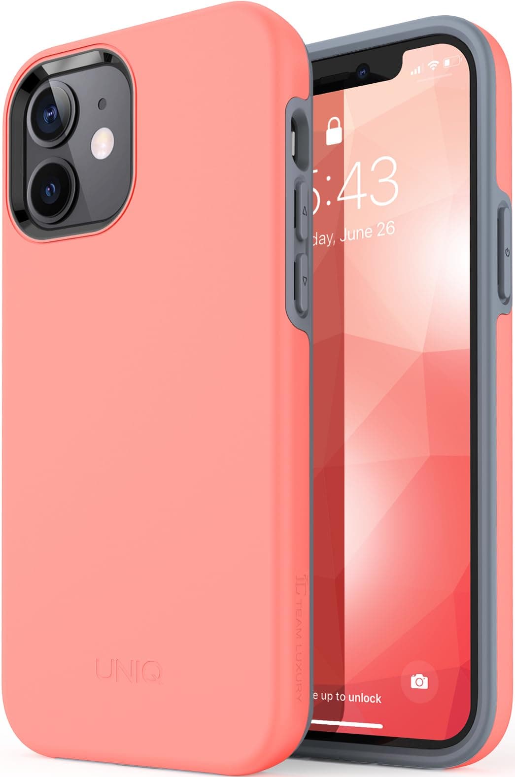 TEAM LUXURYfor iPhone 12 Case, [Slim Armor] Shockproof Rugged [Hybrid] Protective Phone Case for iPhone 12/12 Pro 6.1” [Updated Gen-II] - (Coral)