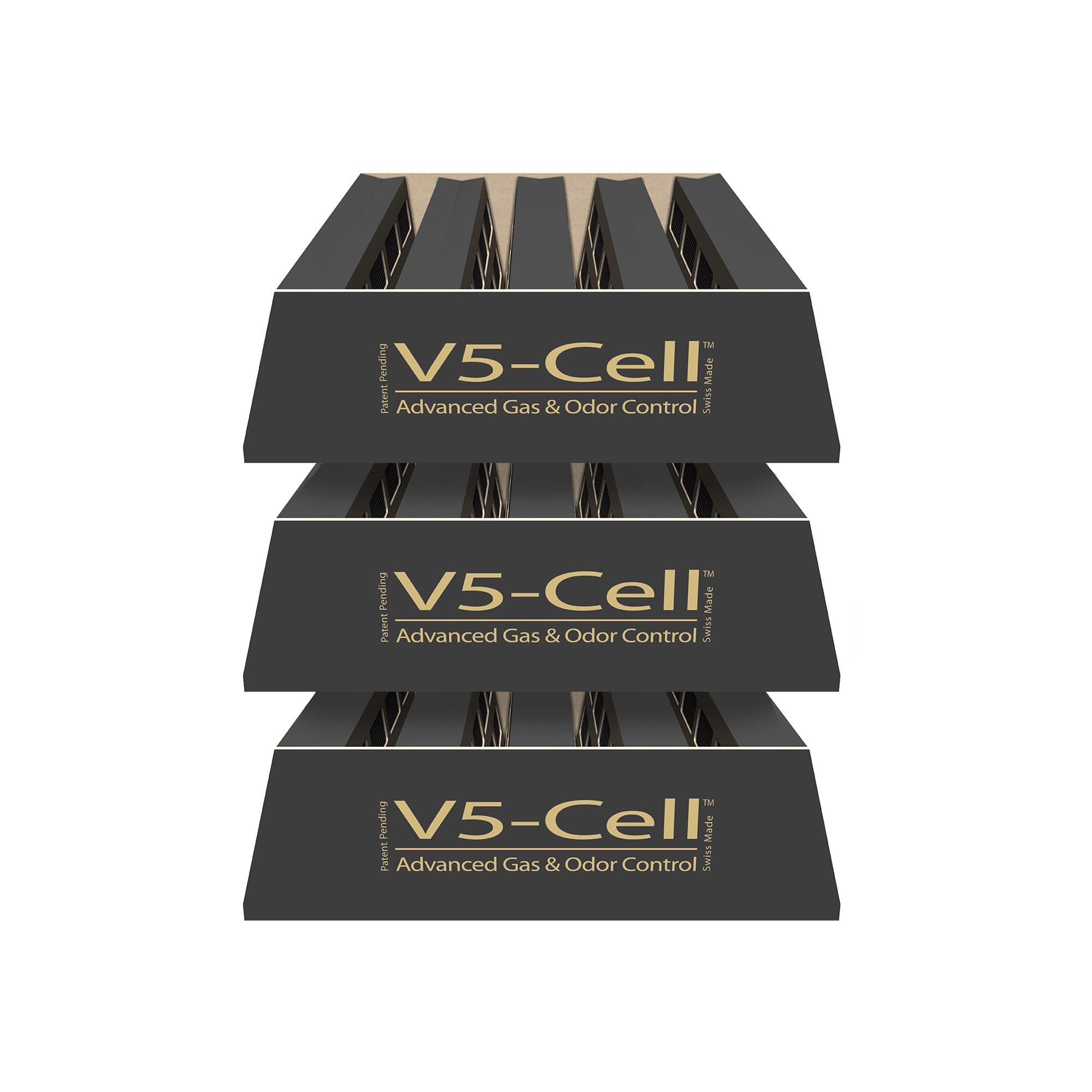 IQAir V5-Cell Filter 3Pk - Genuine Replacement Air Filter HealthPro Plus - Activated Carbon & Alumina Filter for Versatile Gas and Odor Control - Swiss Made Filters for Air Purifiers