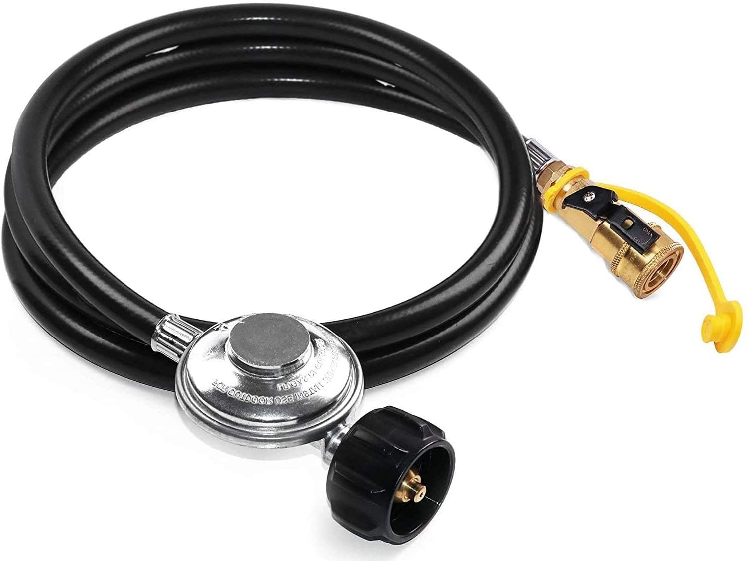DOZYANT 12 Feet Quick Connect Propane Hose with Regulator Replacement for Olympian 5100, 5500 RV Grill Parts and Other Low Pressure LP Gas Grill, Heater, 1/4" Female Quick Connect Adapter x Acme Nut