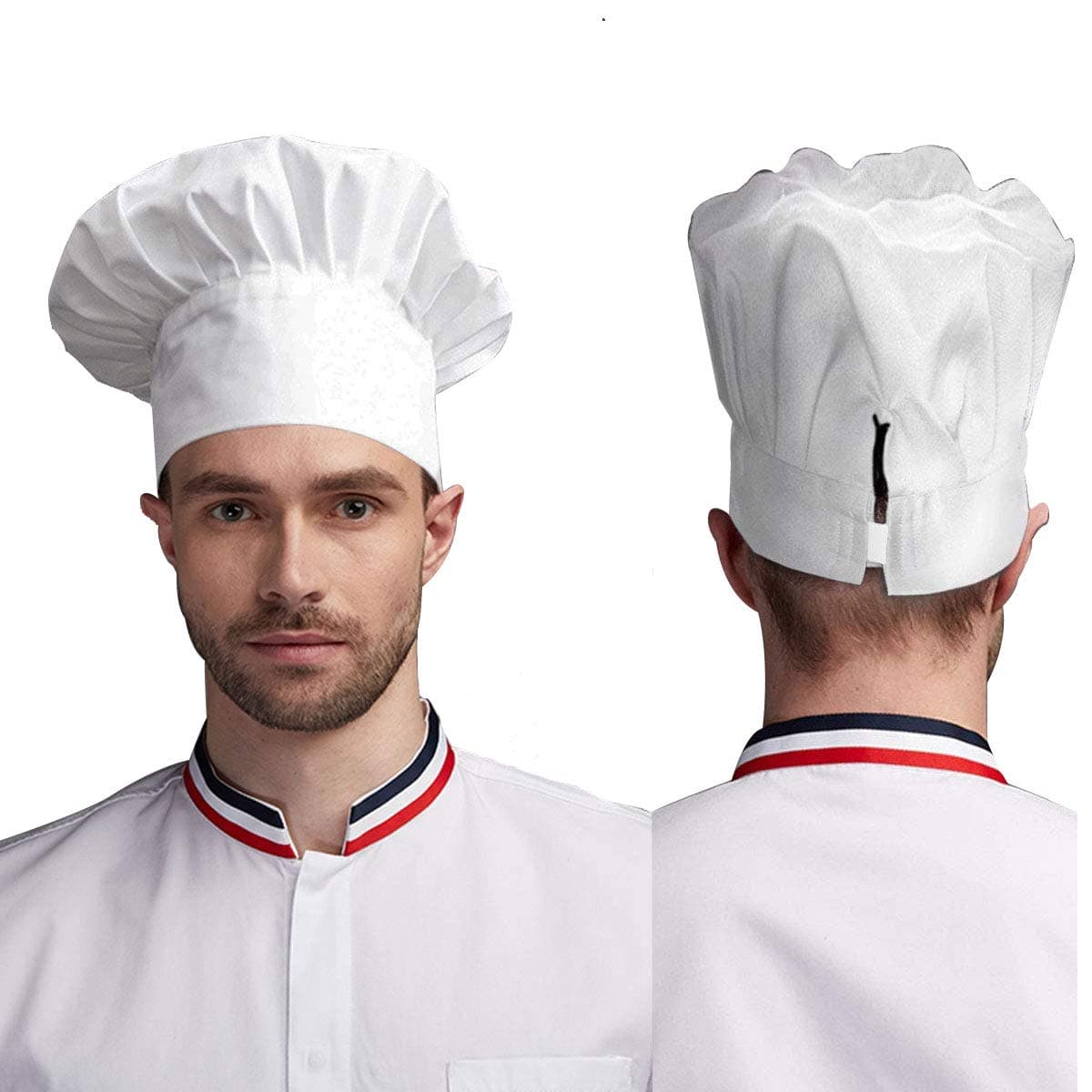 MHOYI Kitchen Supply Chef Hat Adult Adjustable Elastic Baker Kitchen Cooking Chef Cap