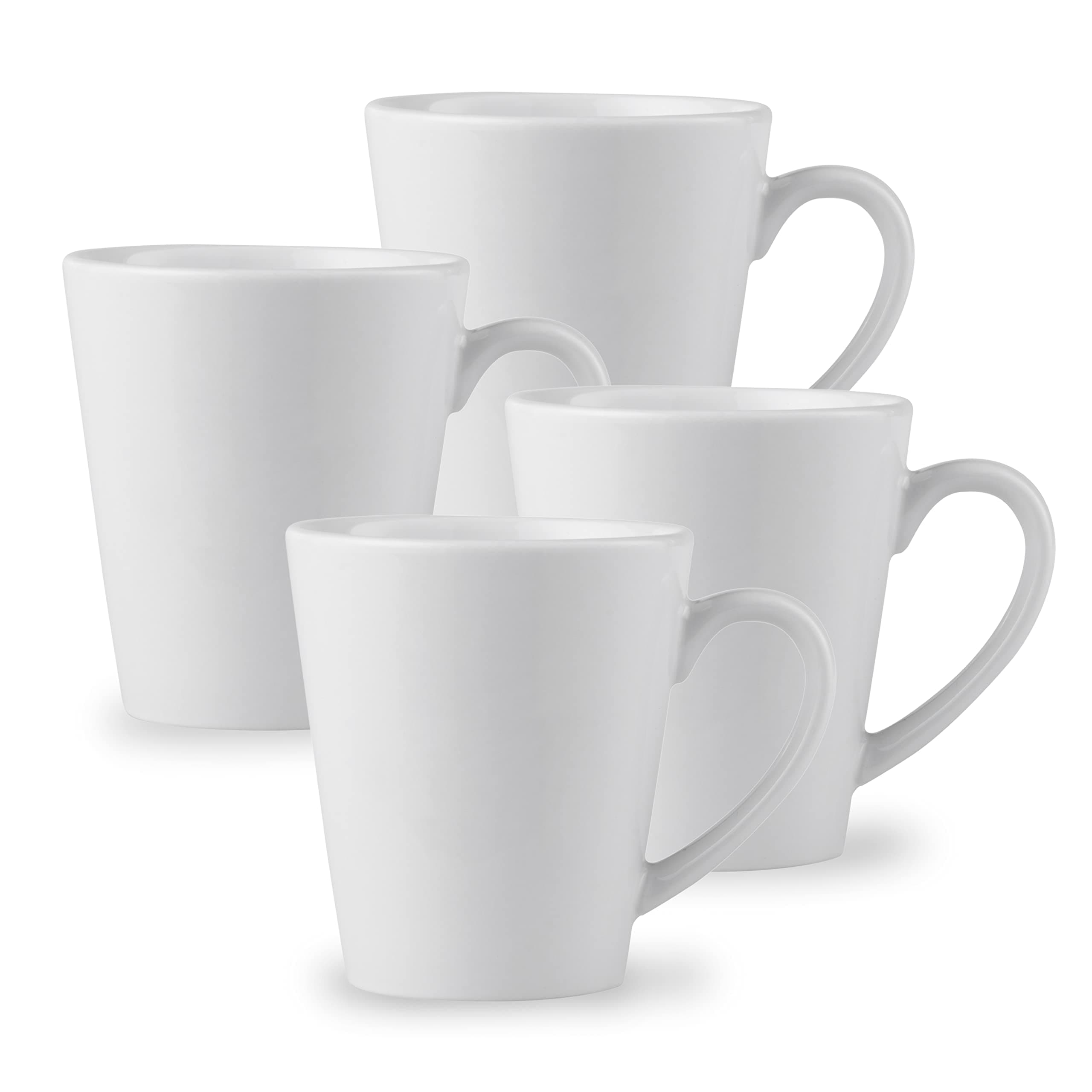 Lewis's Arctic Mugs - Plain White Coffee Mugs - White Mug Set (Set of 4)