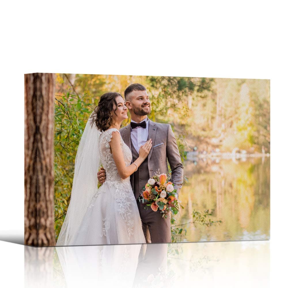 Custom Canvas Prints Personalized Wall Art with Your Wedding Photos/Pictures Digitally Printed - 16x24inches