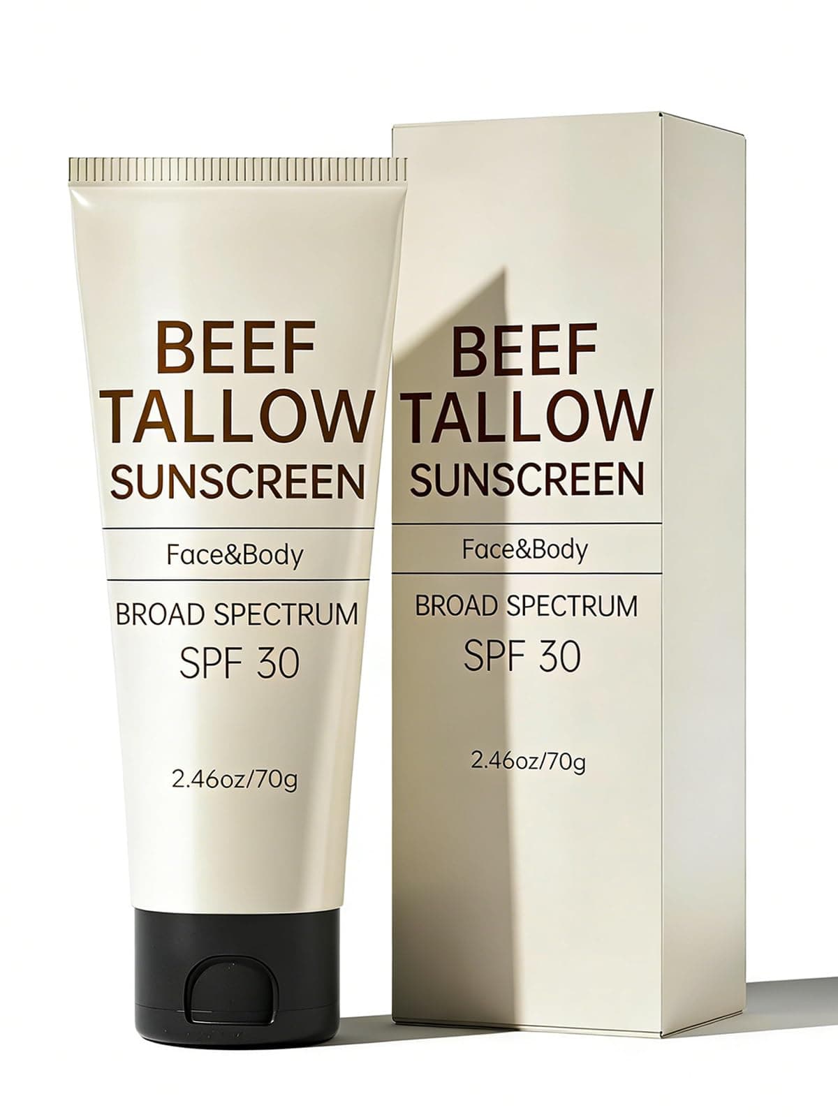 Tallow Sunscreen, Sunscreen for Face, SPF30 Natural Reef Safe Face Body Beef Tallow Sunblock, Non Greasy Clean Travel Sun Screen Sunblock for Summer Outdoor Travel, 2.46 OZ