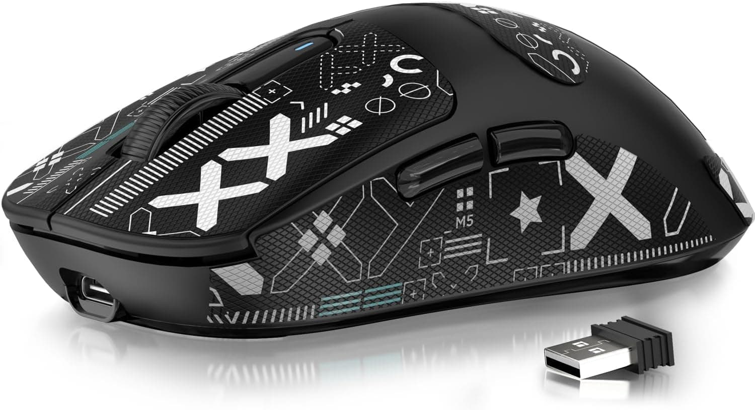 MANBASNAKE Attack Shark X3 Wireless Gaming Mouse, 49g Lightweight Triple Mode Ergonomic Computer Mouse, PAW3395 26K DPI Sensor, 200h Battery Life, Griptape Programmable Buttons for PC/Laptop/Mac/Win