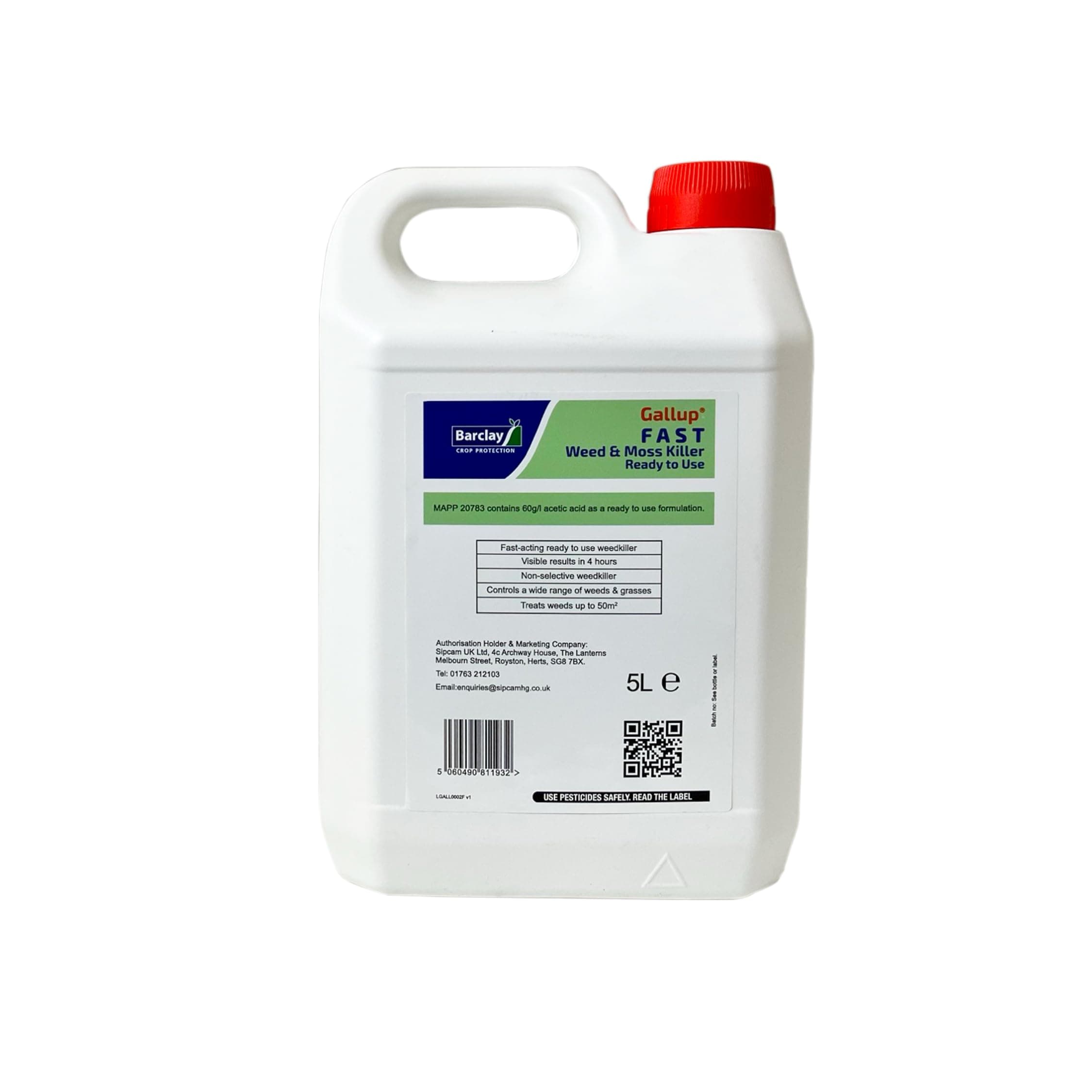5L RTU Fast-Acting Weedkiller & Moss Control - Visible Results in 24 Hours for Driveways, Gardens, Paths, & Patios