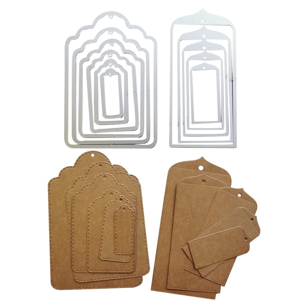 Tag Cutting Dies Gift Tag Metal Die Cuts Rectangle Label Paper Craft Die Cuts for Card Making and Scrapbooking