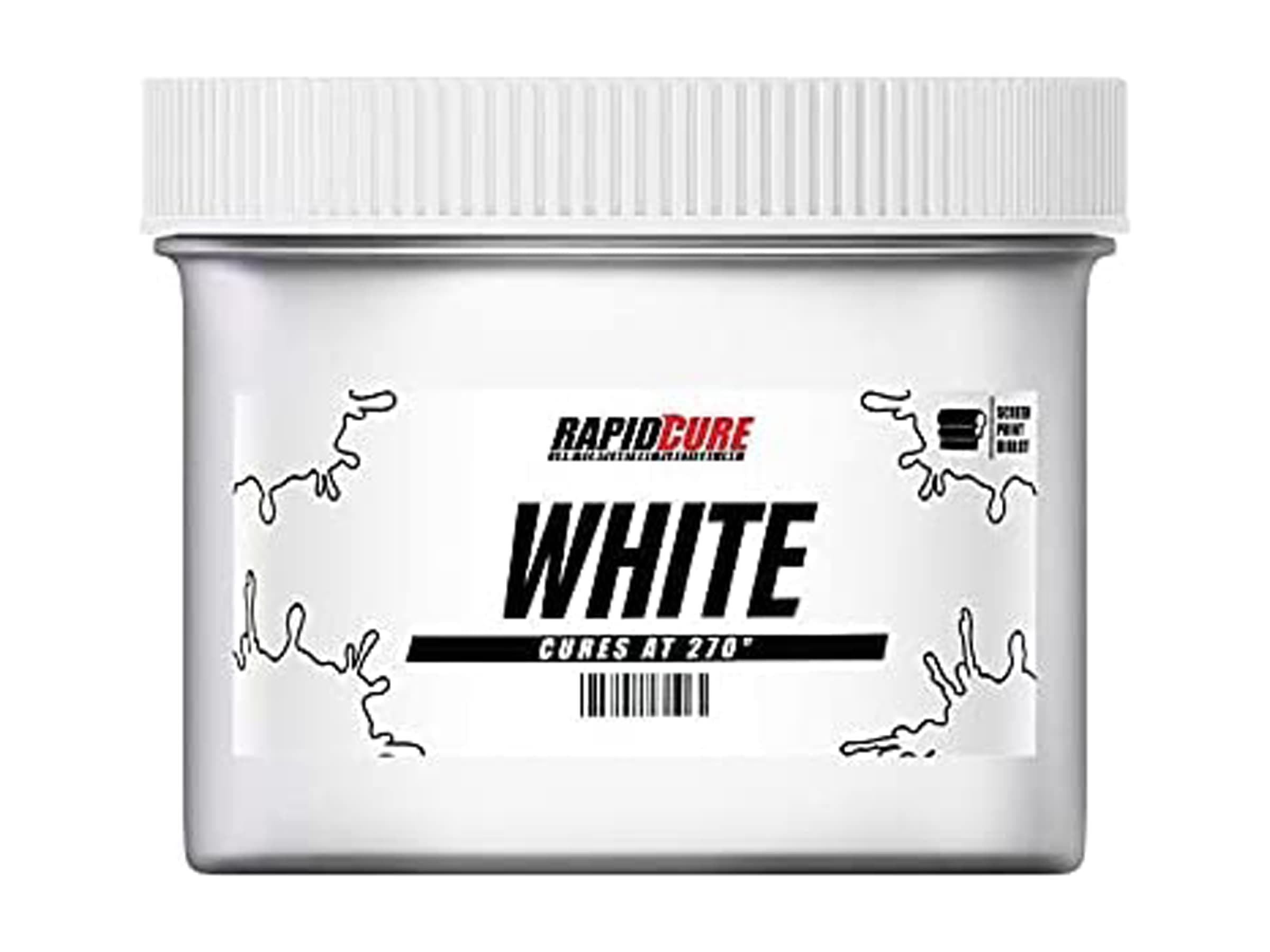 Rapid Cure White Plastisol Ink for Printing Low Temperature Curing Ink (Pint - 16 oz.)
