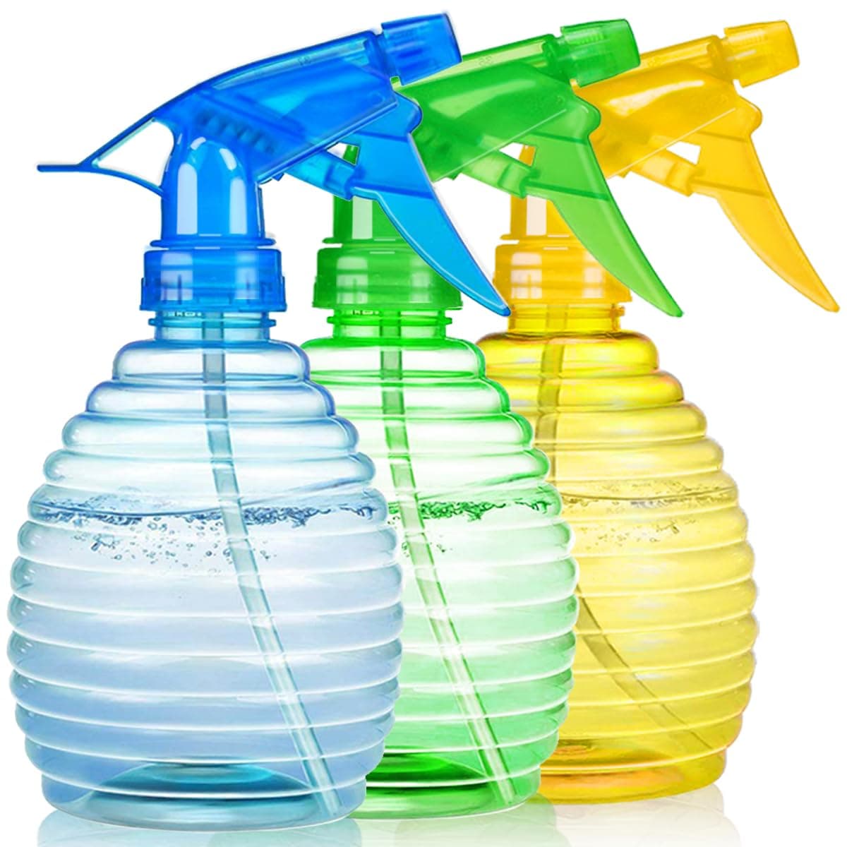 - Spray Bottles - 3 Pack, 16 oz - Mist/Stream, Bright Colors, Sturdy, Leak Proof, BPA Free, For Cleaning, Plants, Pet, Vinegar, BBQ, Hair, Cooking - Perfect Size, Easy to Use. With Labels, Funnel