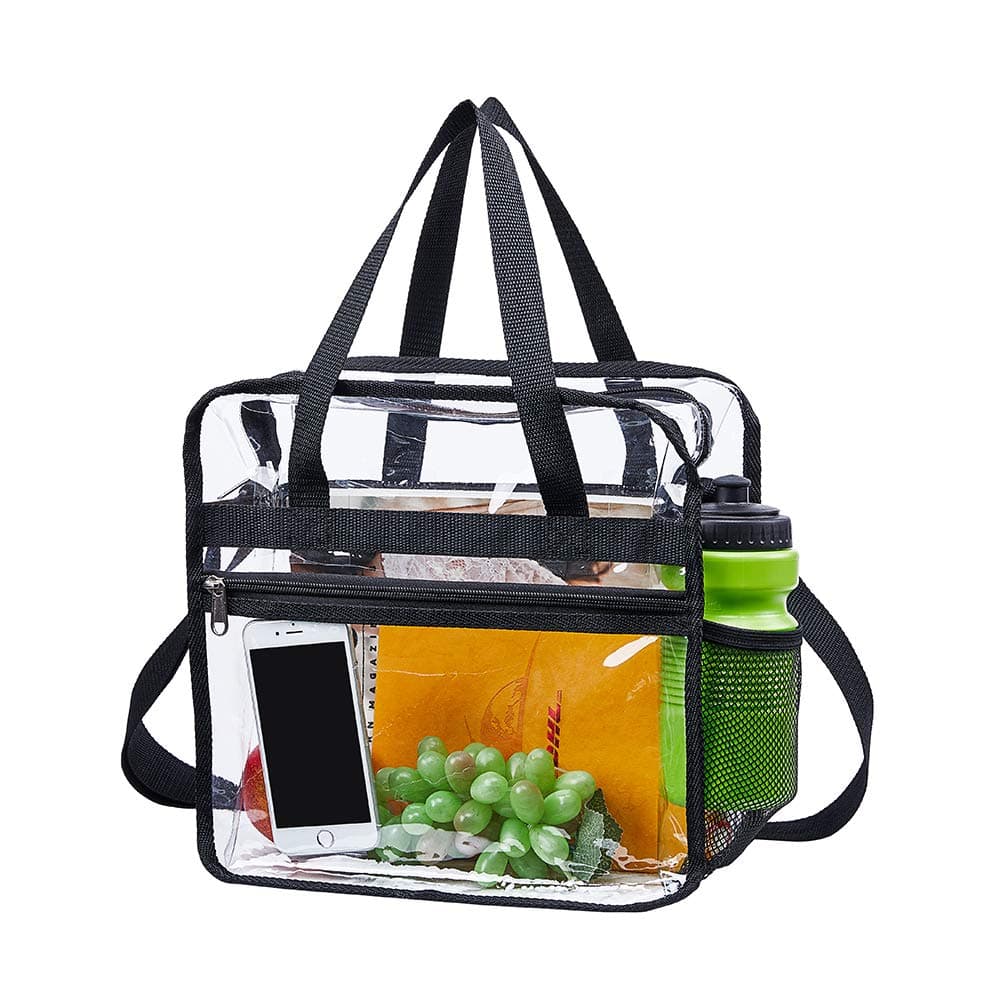 Clear Bag Stadium Approved,Security Approved Clear Tote Bag for Work Games Concerts-12"X12"X6"