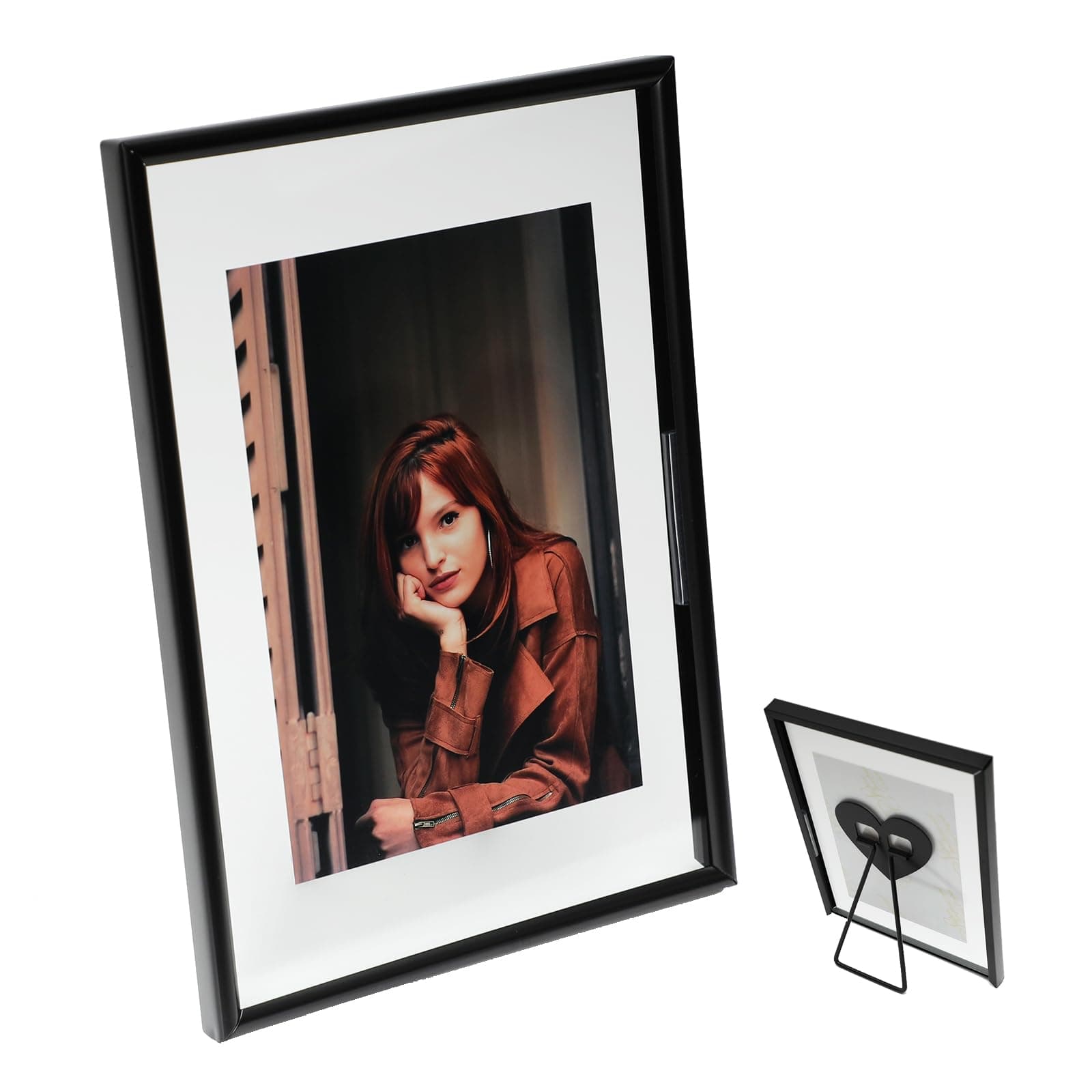 Floating Picture Frame (Black, 5"x7") , For Multiple Photo Sizes (4x6,3x5, 2x3),Vertical Adjustable Tabletop/Shelf Photo Frame with "Heart" Style , Classy Gift Choice for Festival, Home or Wedding Decoration