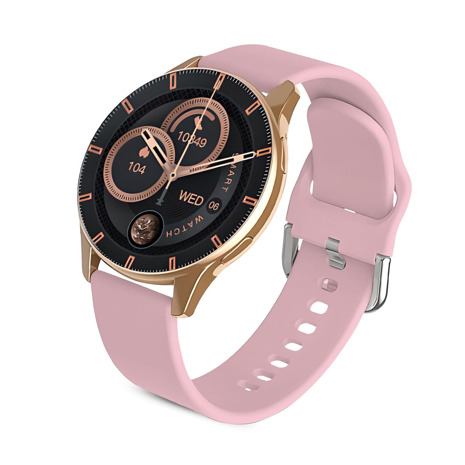 PunnkFunnk Newly Launched Active 2 Max Bluetooth Calling Smartwatch 1.3" Amoled Display 360 * 360 High Resolution 4.2 BT with, 100+ Sports Mode with IP68, Sp02 Tracking, AI Voice Assistant(Peach)