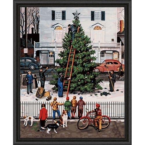 Plaid Creates Paint by Number Kit (16 by 20-Inch), Tree in Town Square